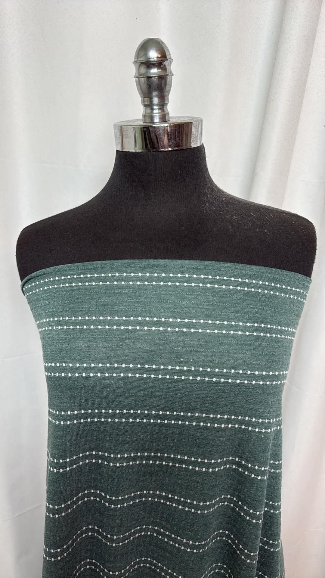 Green Textured Stripe - PRS Jersey - 2 Yard Cut