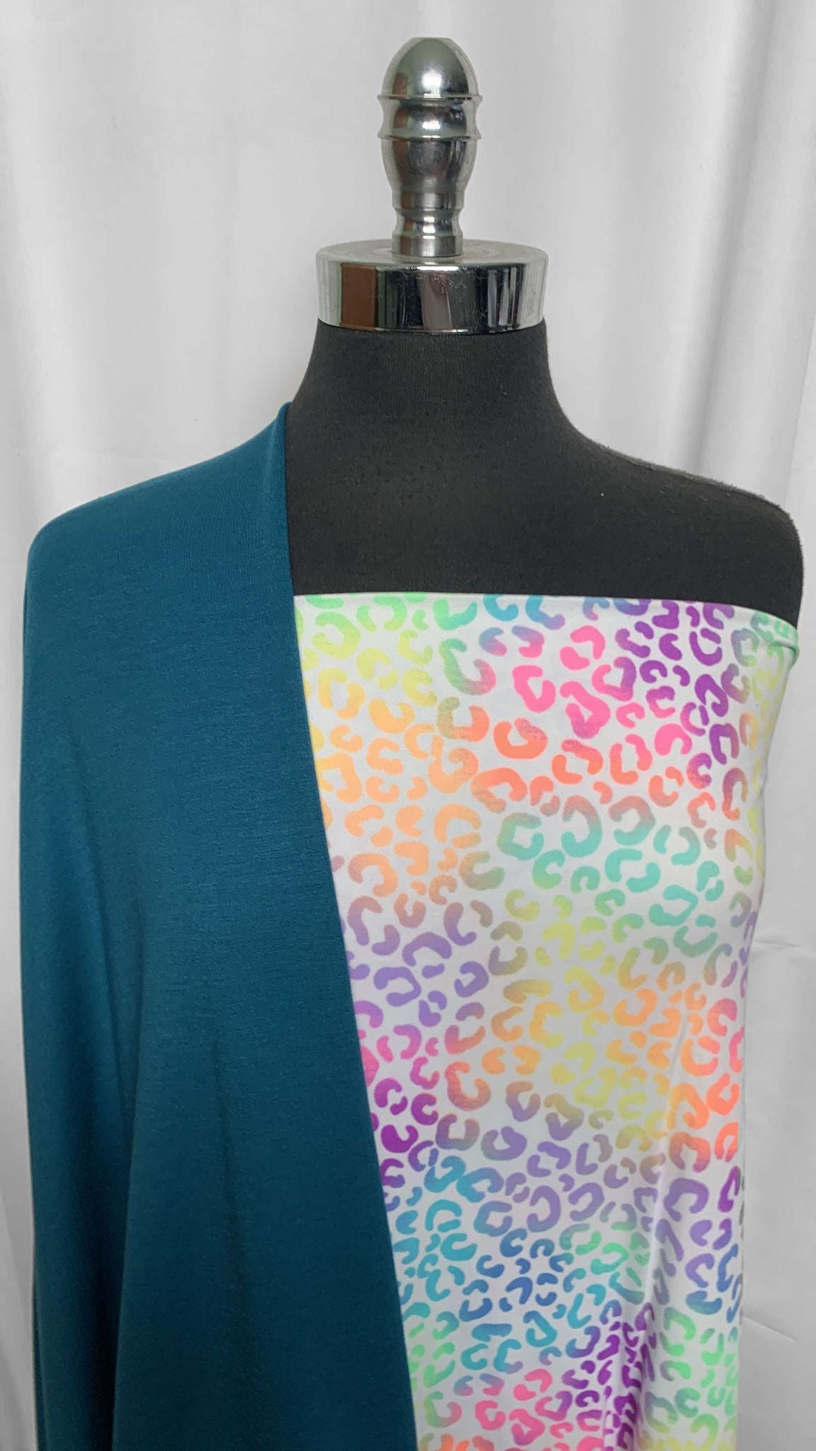 TEAL/NEON LEOPARD BUNDLE : 2YD Neon Leopard DBP & 1YD Teal PRS FT : A25737