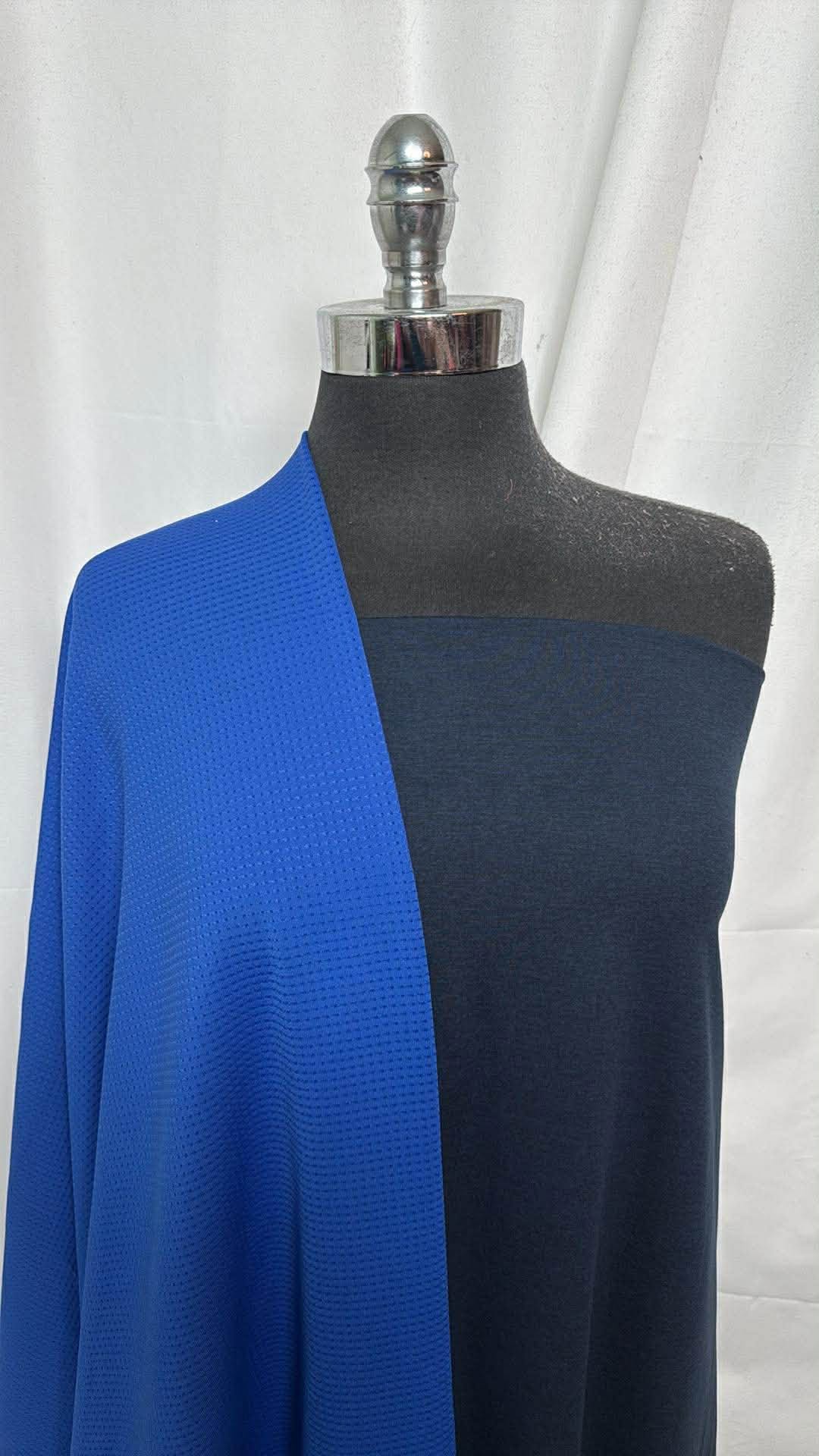 NAVY/BLUE BUNDLE : 2YD Navy Peached PF & 2YD Blue PF Mesh : A30414