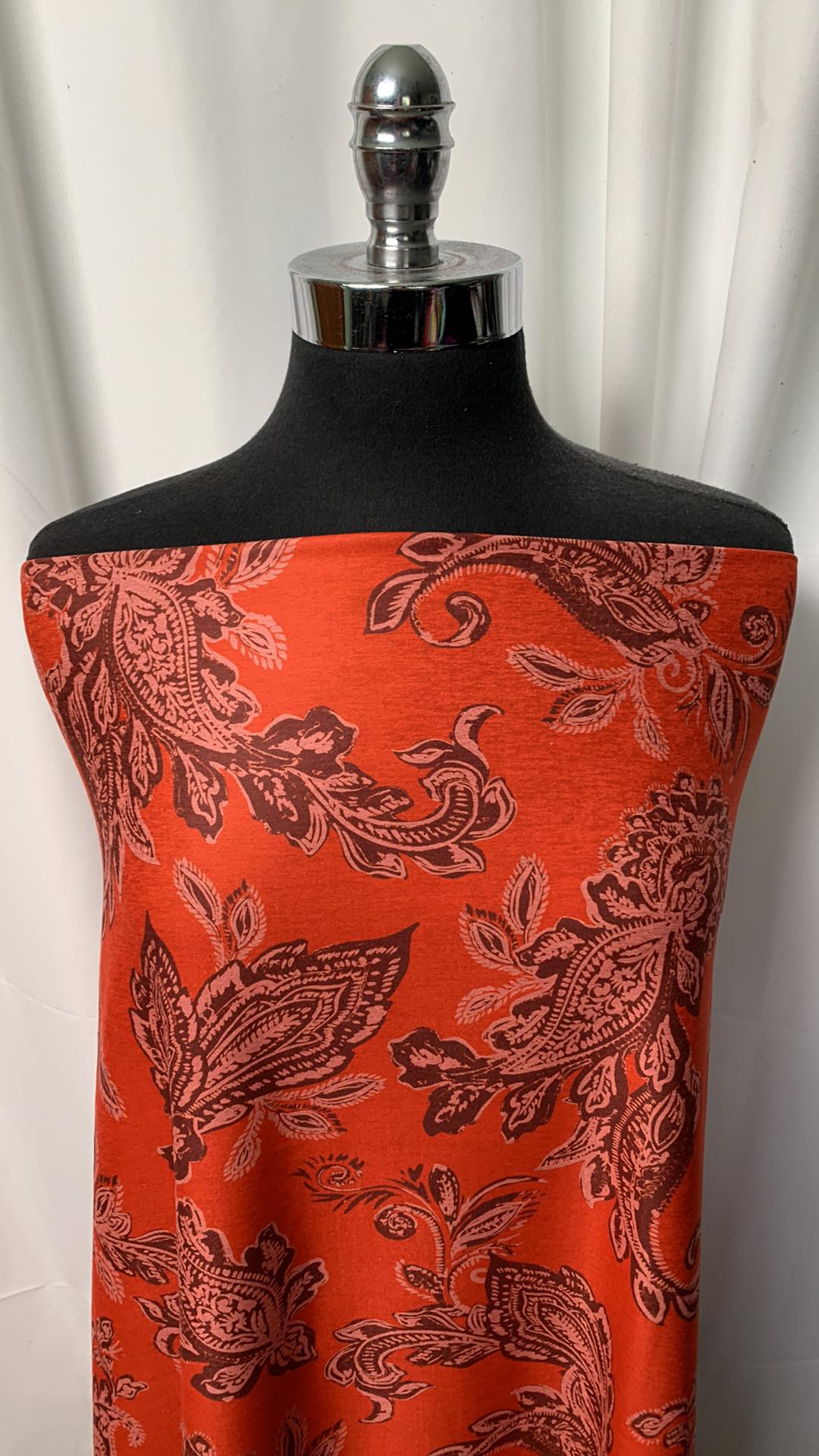 Orange Paisley - Peached Performance - 1 Yard Cut
