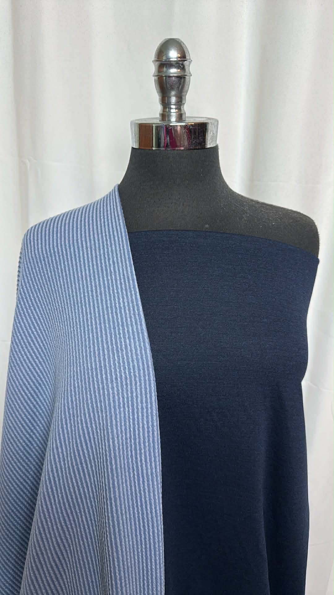 NAVY/URBAN RIB BUNDLE : 2YD Heathered Navy Ponte & 1+YD Urban Rib : A29404