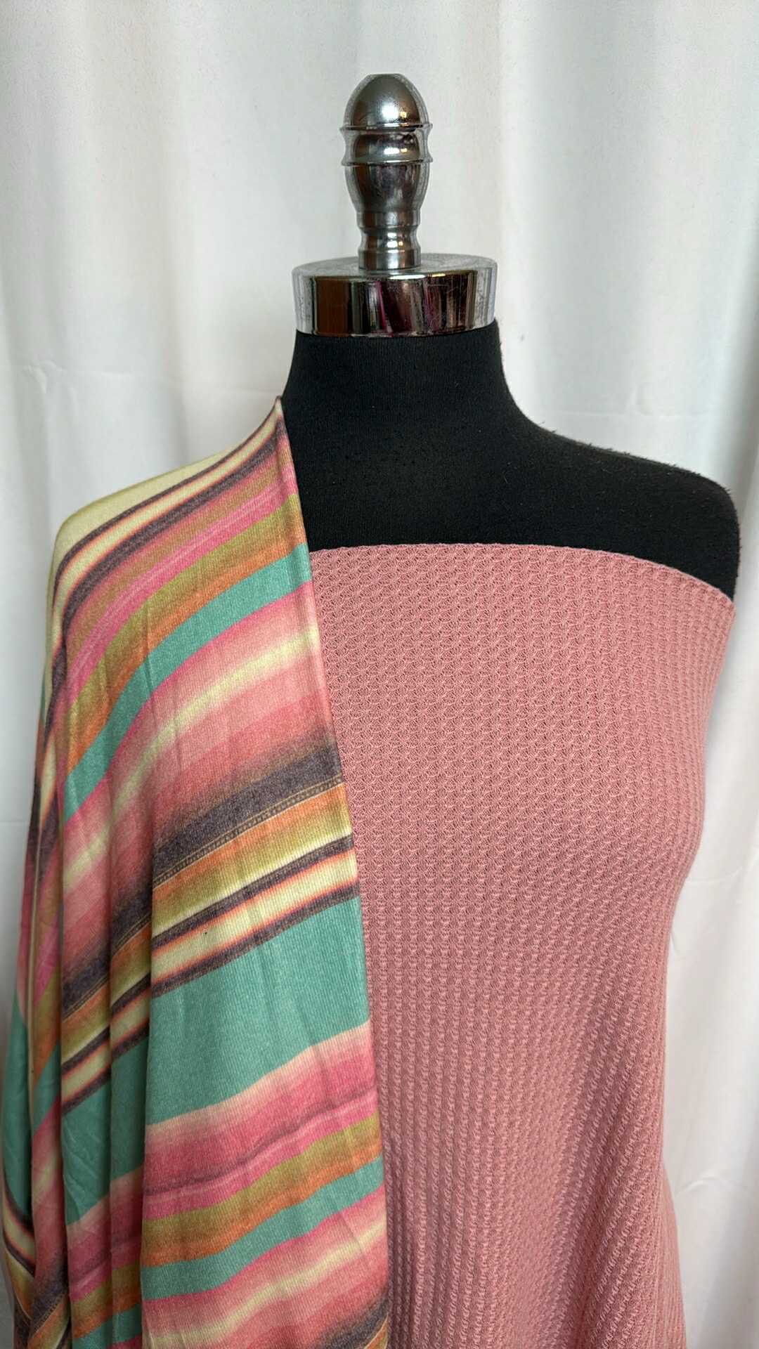 BLUSH WAFFLE/STRIPE BUNDLE : 2YD Blush Waffle & 2YD Stripe Brushed SK : A28674