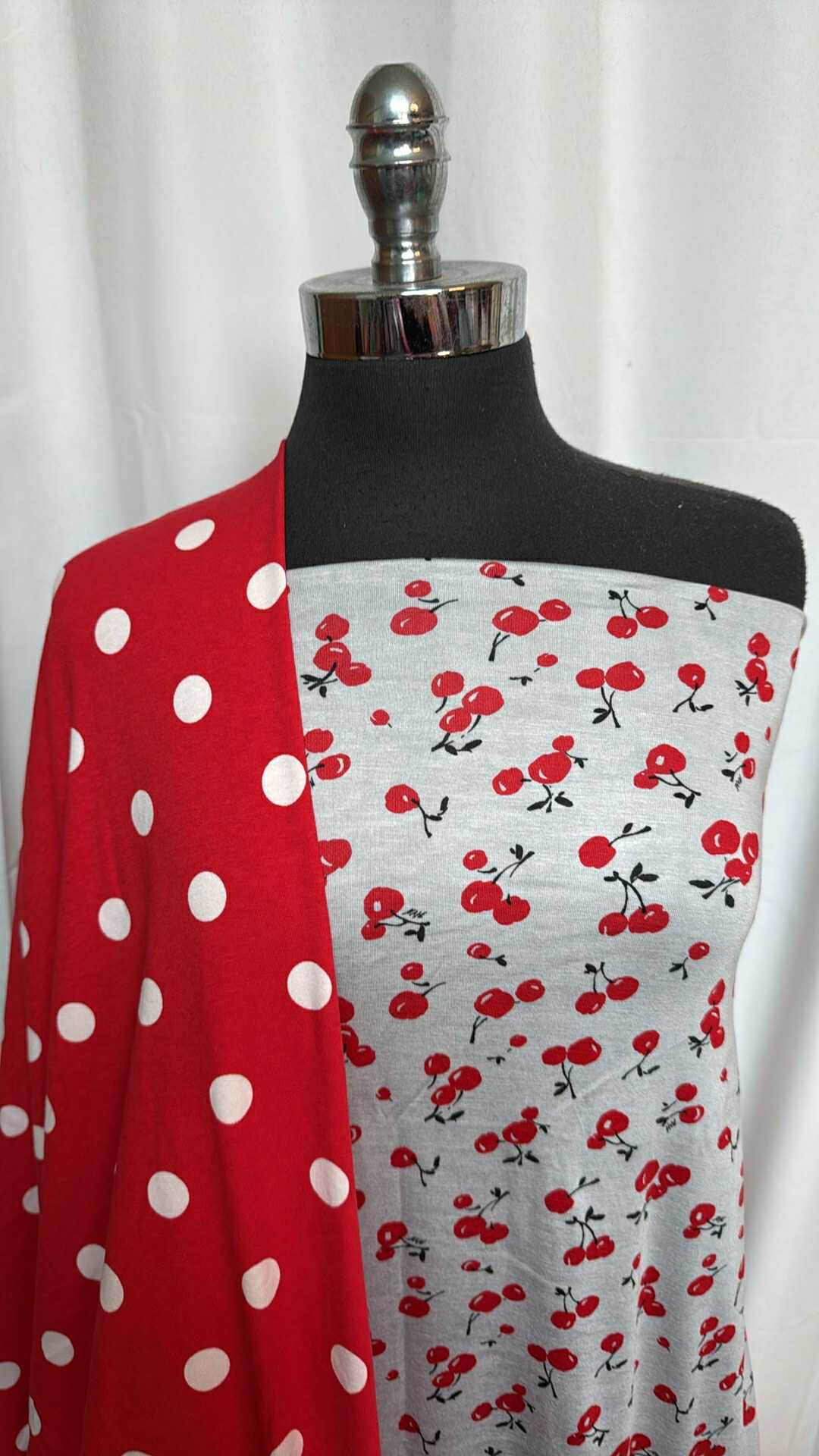 CHERRIES/RED DOT BUNDLE : 2YD Cherries Modal & 2.5YD Red Dot C/S : A28493