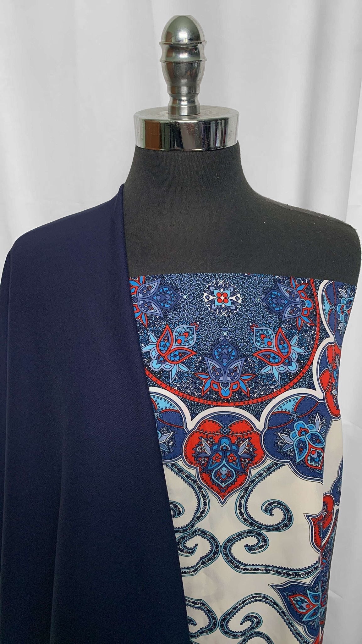 RED/WHITE/BLUE MANDALA BUNDLE : 2YD Red/White/Blue Mandala PWD & 3YD Navy Millennium : A25792