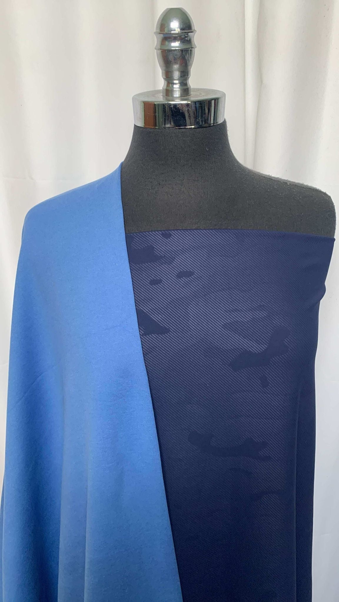 NAVY/BLUE CAMO BUNDLE : 2.5YD Navy Camo PF (Brushed Reverse) & 1+YD Blue Peached PF : A25649