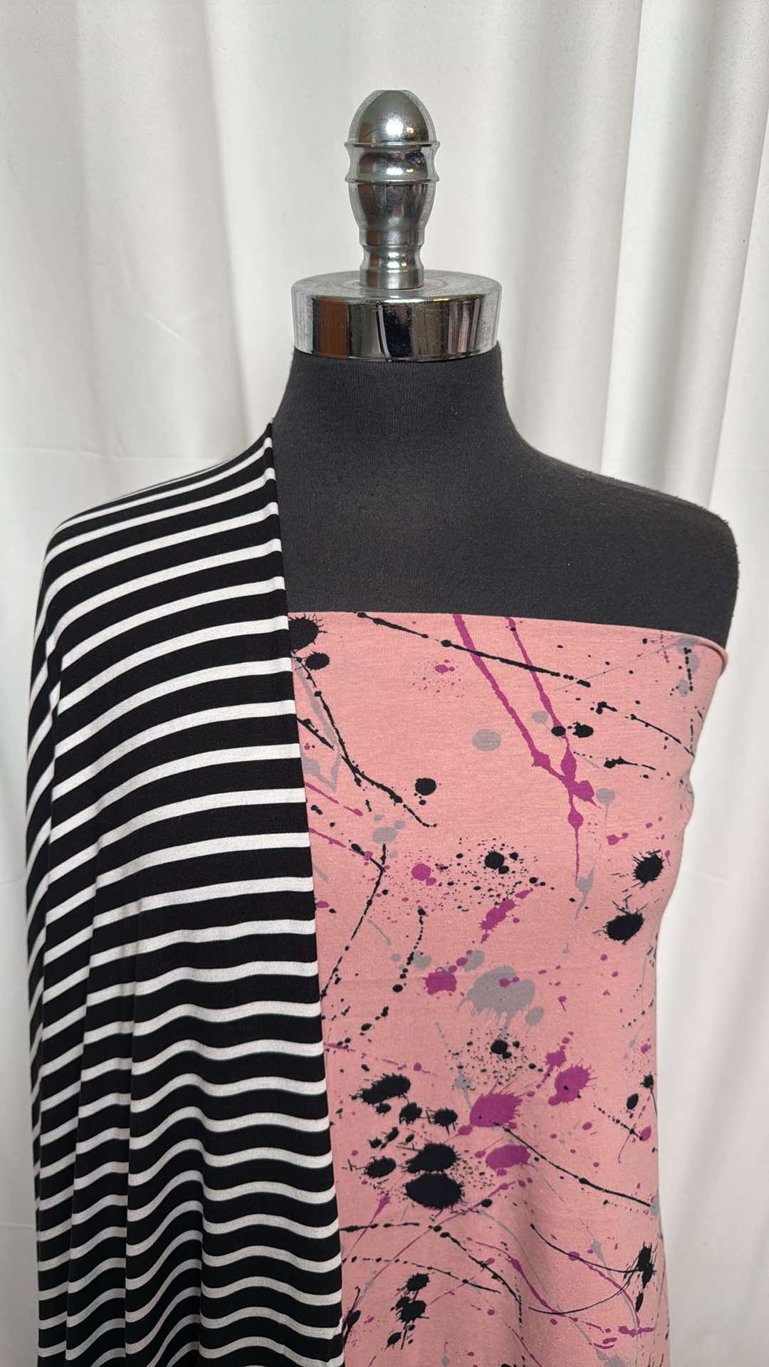 PINK SPLATTER/STRIPE BUNDLE : 2YD Pink Splatter C/S & 2YD Stripe R/S : A26298