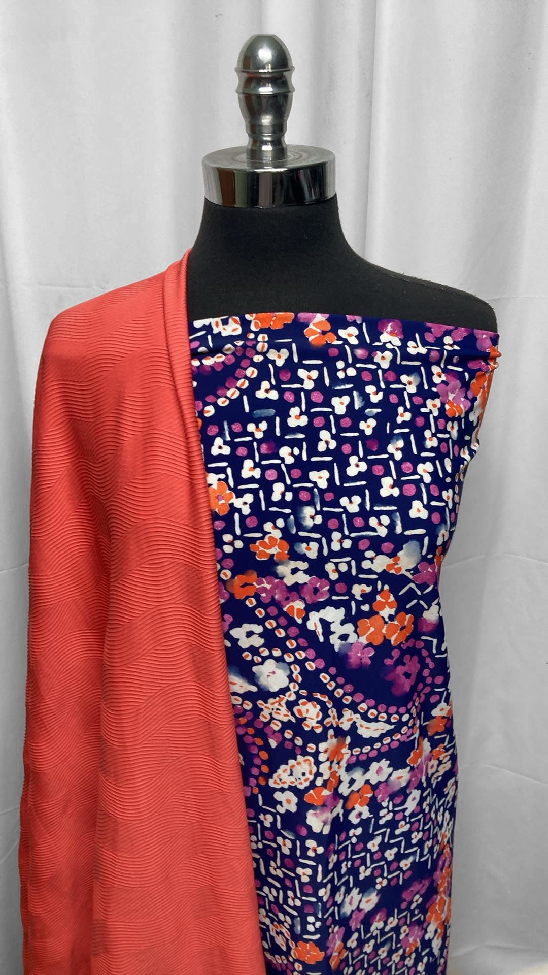 FLORAL/WAVES BUNDLE : 2YD Floral N/S & 2YD Waves Textured N/S : A25195