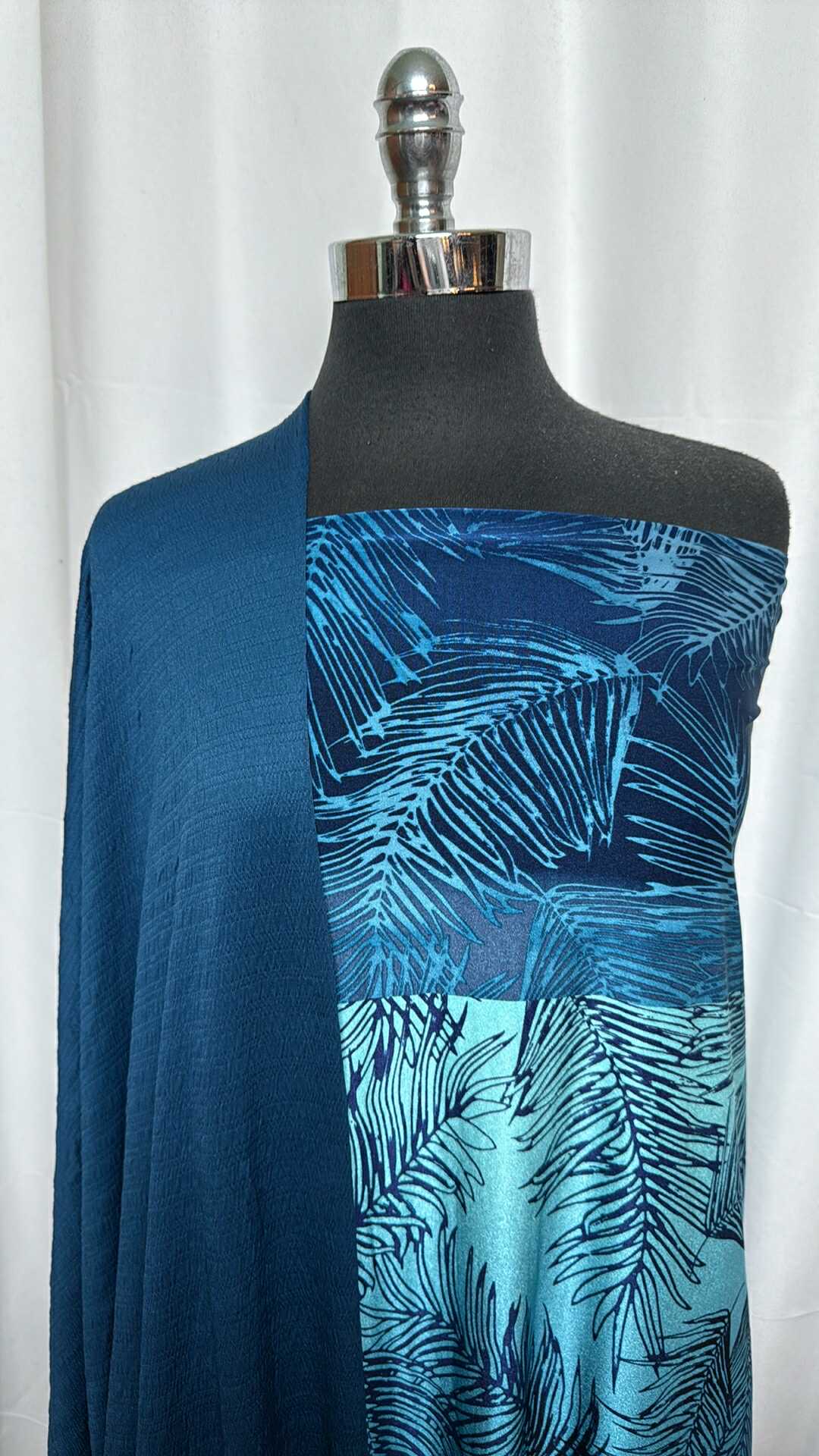BLUE TROPICAL PANELS BUNDLE : 2YD Blue Shirred P/S & 1.5YD Ombre N/S Panels : A29036