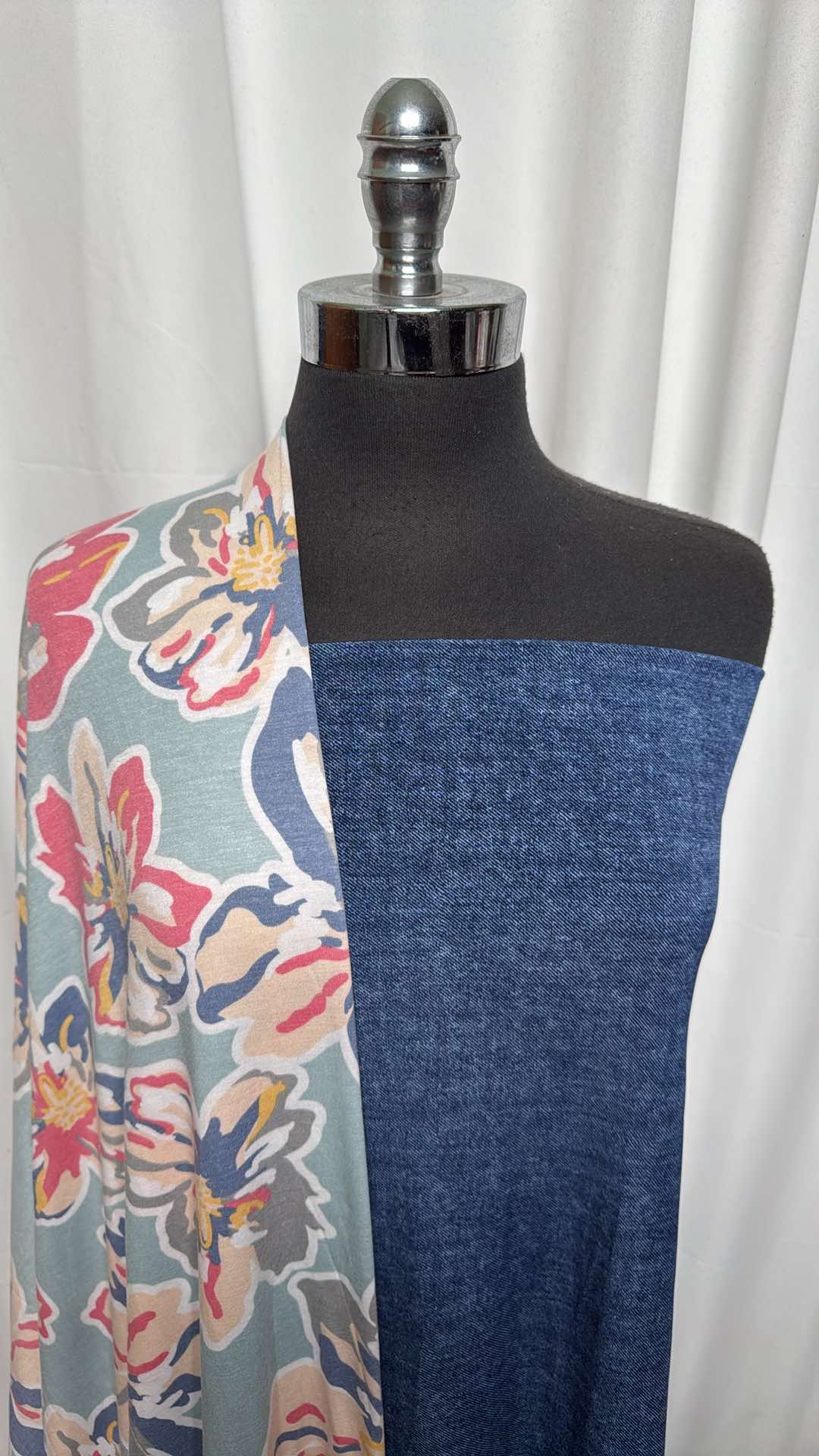 DENIM/FLORAL BUNDLE : 2YD Denim ITY & 2YD Floral PRS Jersey : A26232