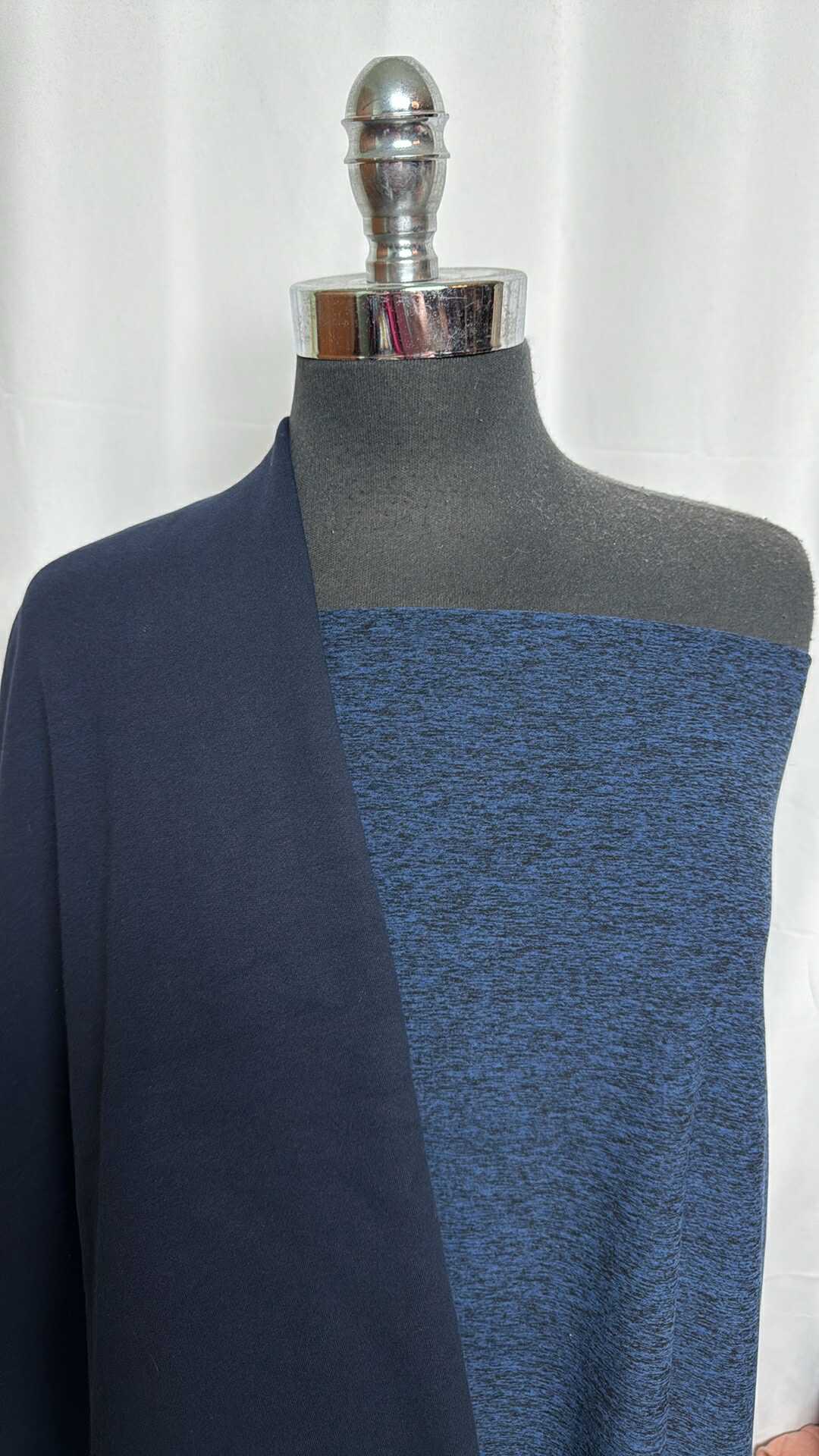 NAVY/IRIS-BLACK BUNDLE : 2YD Iris/Black Peached PF & 3YD Navy Heavy Brushed C/S FT : A28964