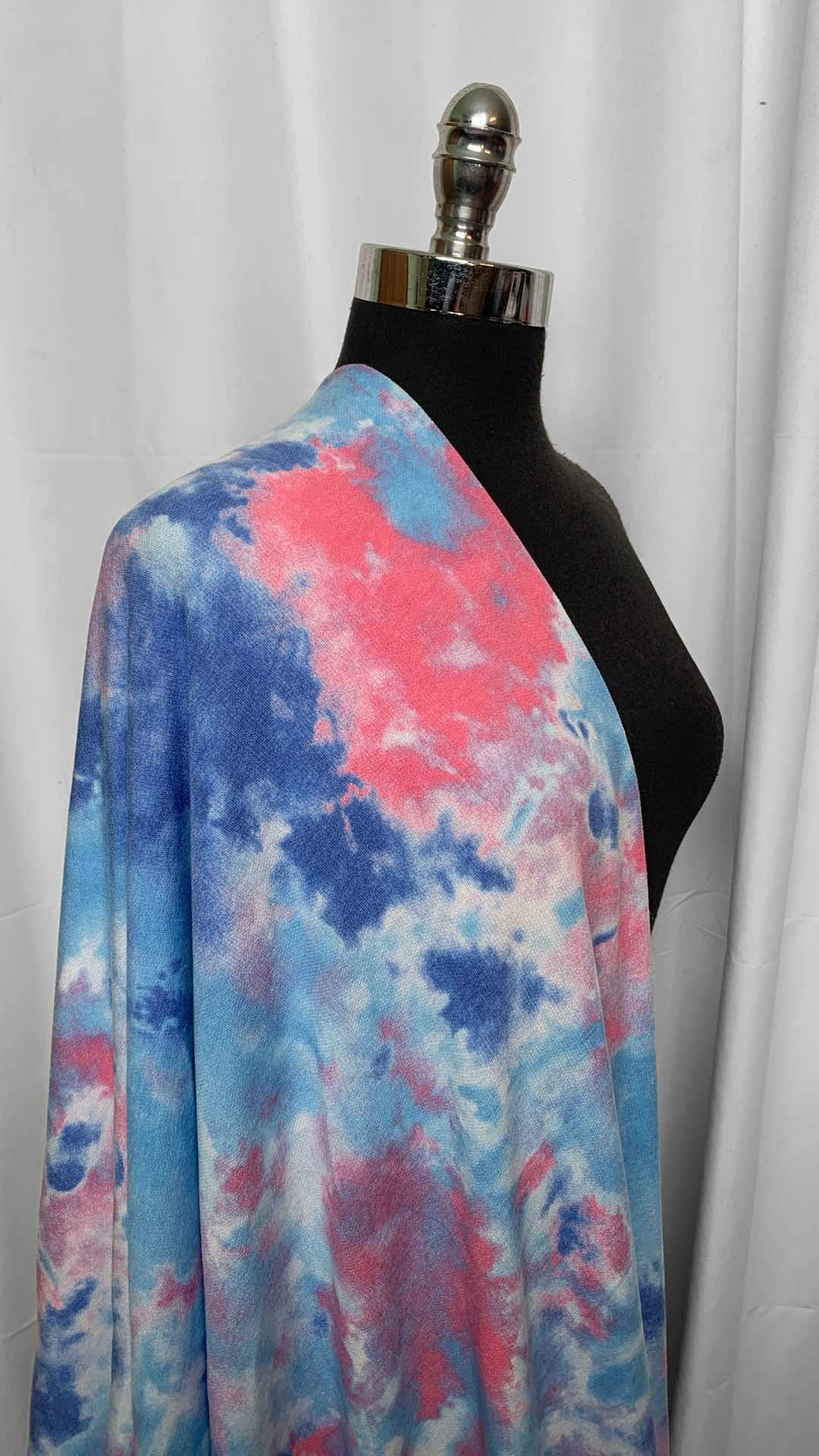 Red/White/Blue Tie Dye - PRS French Terry - 2 Yard Cut