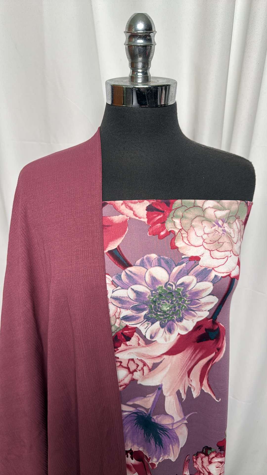 LAVENDER FLORAL BUNDLE : 2YD Lavender Floral ITY & 2YD C/S Rib : A26328