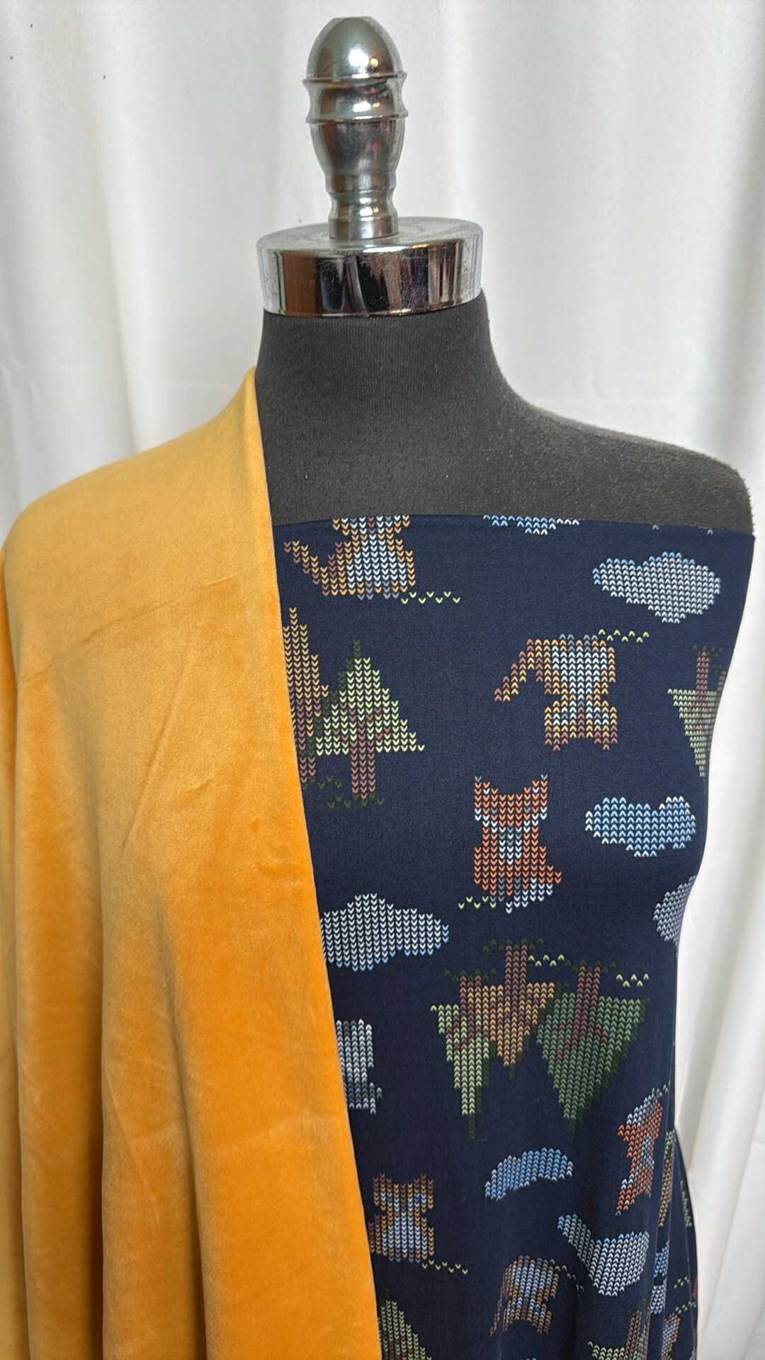 MUSTARD/WOODLAND BUNDLE : 2YD Woodland DBP & 2YD Mustard Velvet Plush : A28205