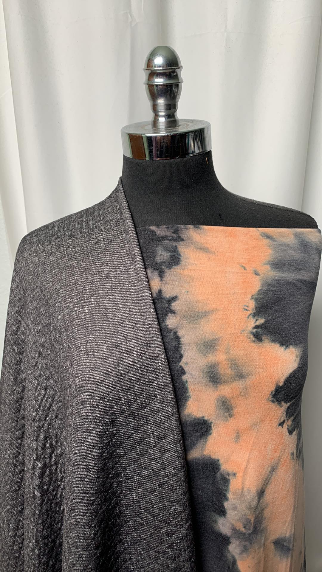 GREY TIE DYE/QUILTED BUNDLE : 2YD "Denim" Quilted & 2YD Tie Dye Brushed PRS FT : A1754