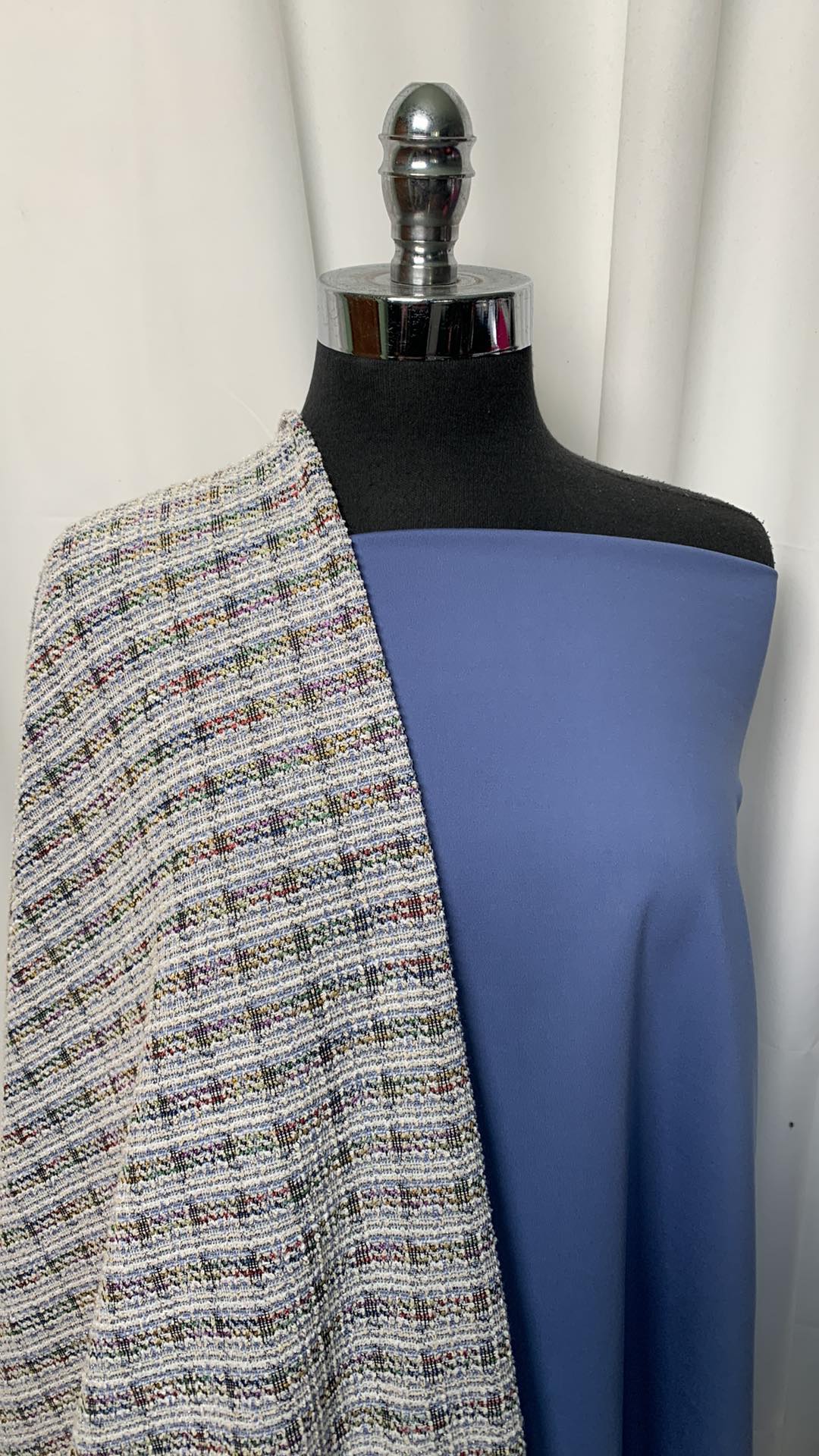 BLUE/STRIPE BUNDLE : 3YD Cotton-Blend DK & 2YD Blue Peached PF : A2261