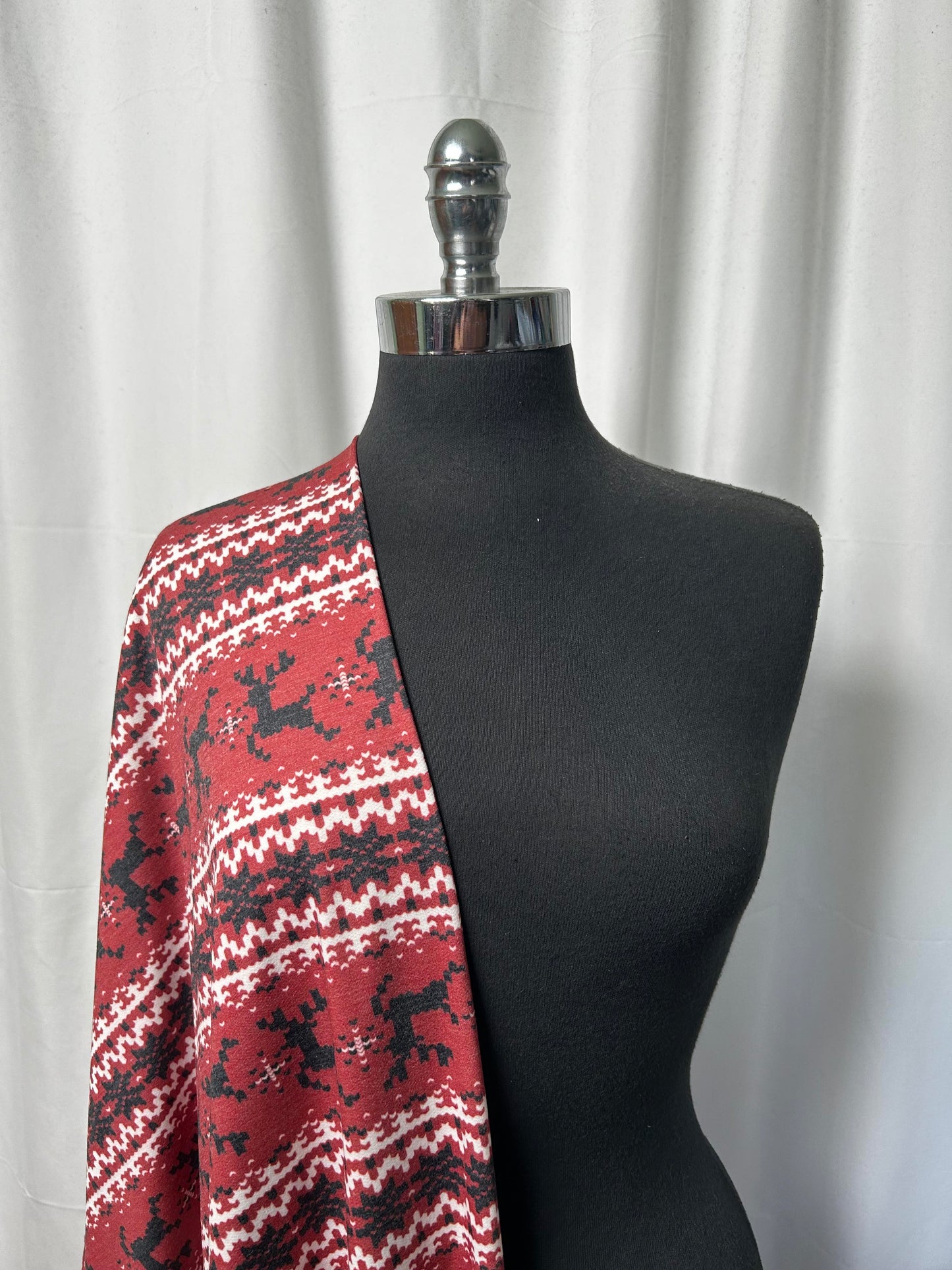 Red Striped Sweater - PRS French Terry - By the Yard