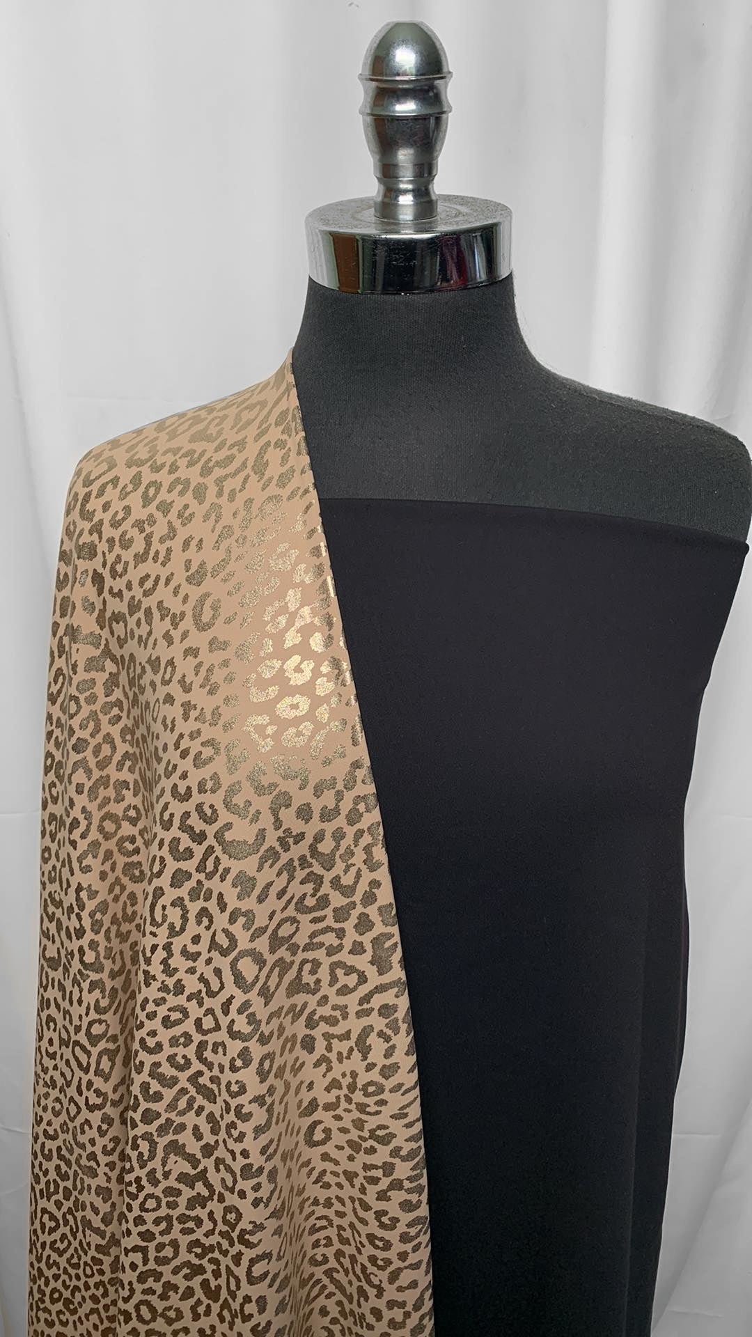 BLACK/FOIL LEOPARD BUNDLE : 2YD Black Supplex & 2YD Leopard Foil PF : A25427