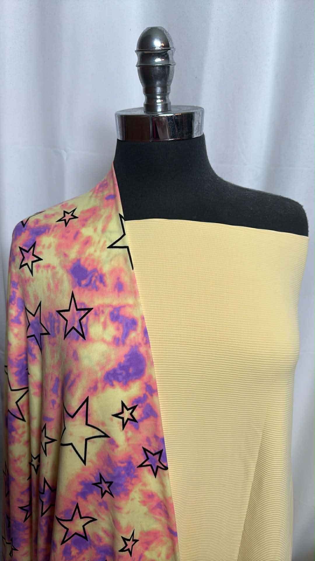 BUTTER/TIE DYE STAR BUNDLE : 2YD Butter N/S Rib Swim & 2YD Tie Dye Star DBP : A29759