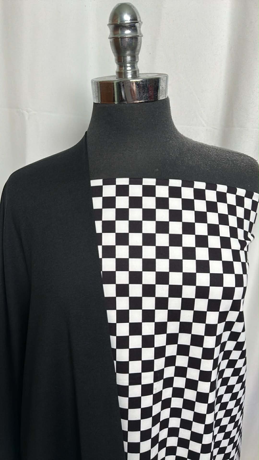 BLACK/WHITE CHECK BUNDLE : 1+YD Black 2-Tone Peached PF & 2YD Black/White Checked Peached PF : A29675
