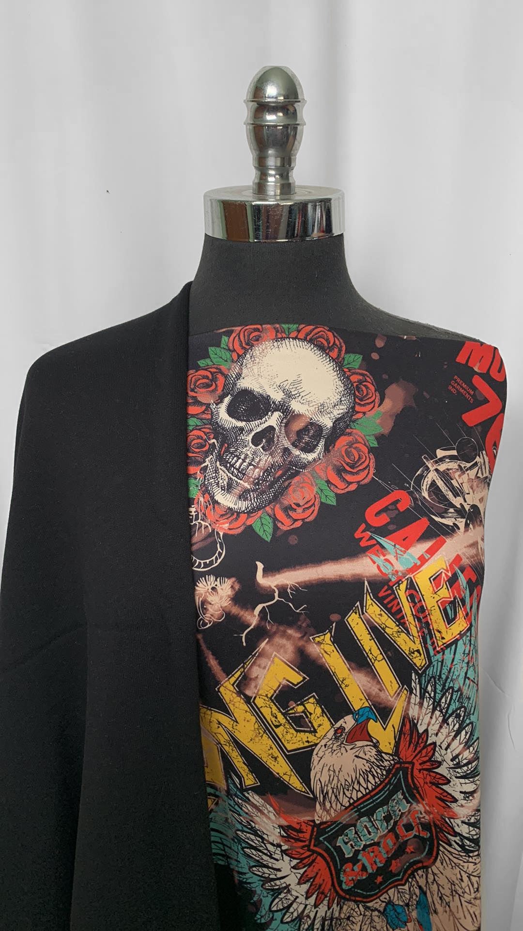 ROCK BUNDLE : 2YD Rock 'N Roll DBP & 1.5YD Black Sweatshirt Fleece : A2120