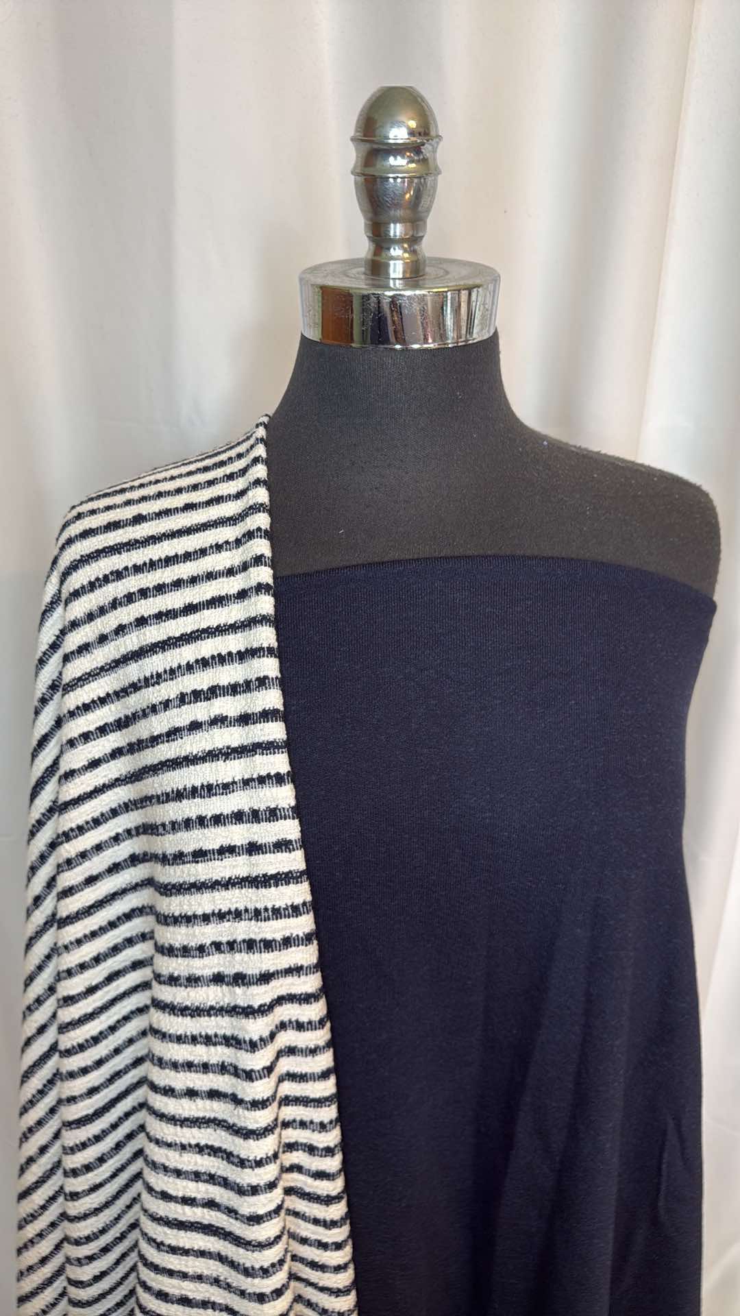INDIGO/NAVY STRIPE BUNDLE : 2YD Indigo C/P FT & 2YD Navy Stripe Cotton-Blend DK : A26725