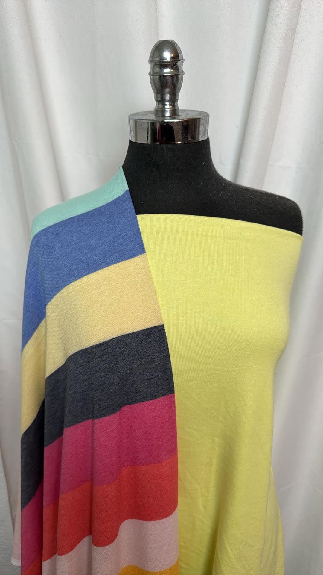 YELLOW/WIDE STRIPE BUNDLE : 1+YD Yellow Modal 1x1 Rib & 2YD Wide Stripe PRS FT : A30668