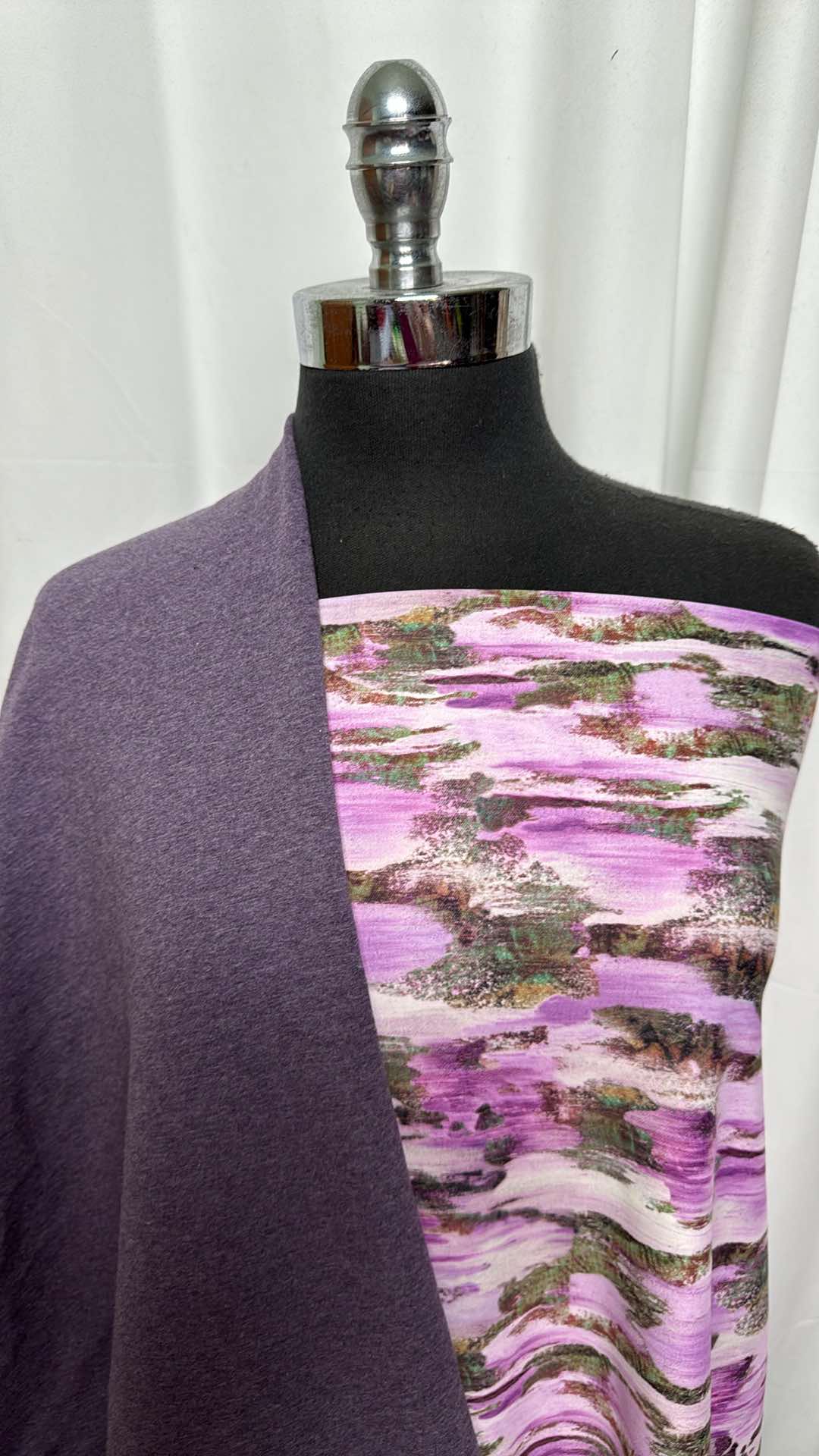 PURPLE/CAMO BUNDLE : 2YD Purple Camo Yoga PF & 1YD Purple Organic C/S FT (72" Wide) : A27274