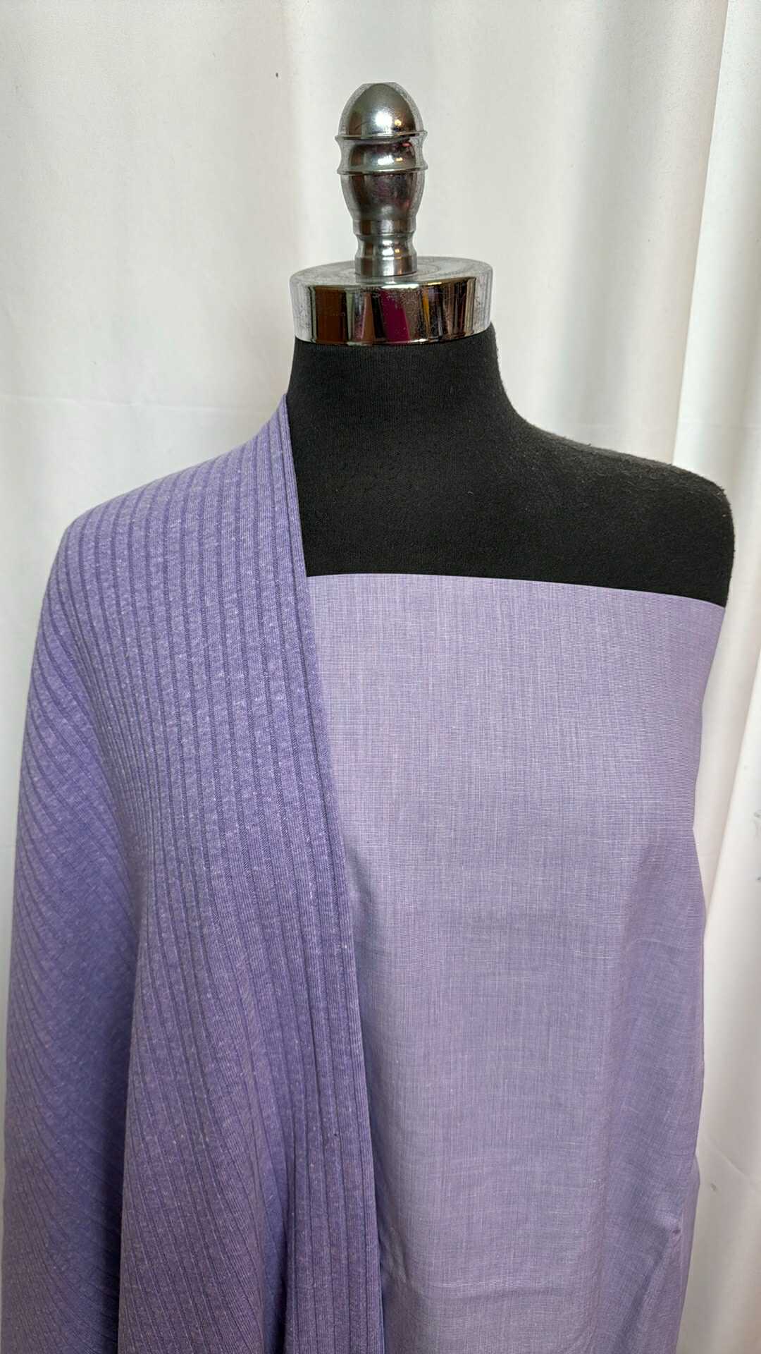DOUBLE LILAC BUNDLE : 2YD Chambray & 2YD Cotton-Blend Rib Sweater : A27532
