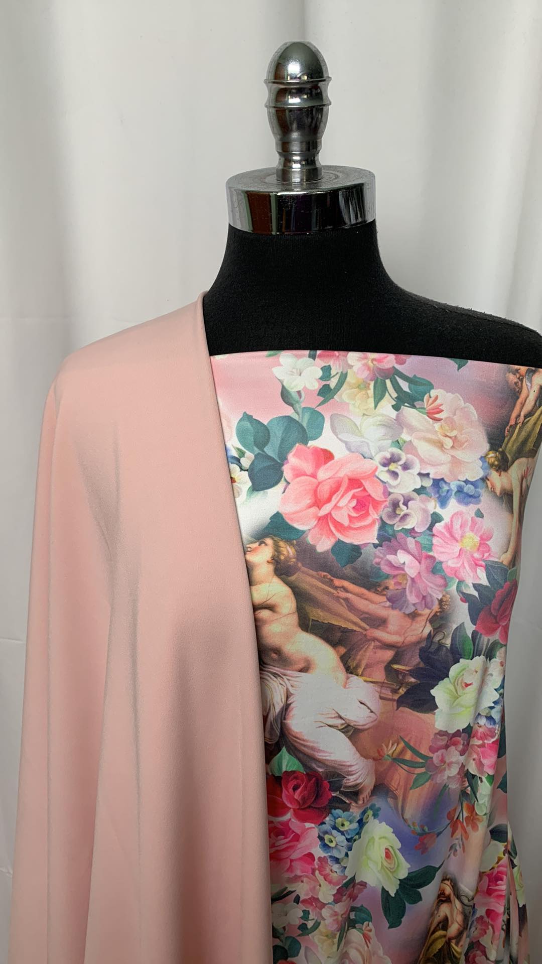 BLUSH/STATUES BUNDLE : 2.5YD Floral Statues DBP & 2YD Blush Scuba : A2466