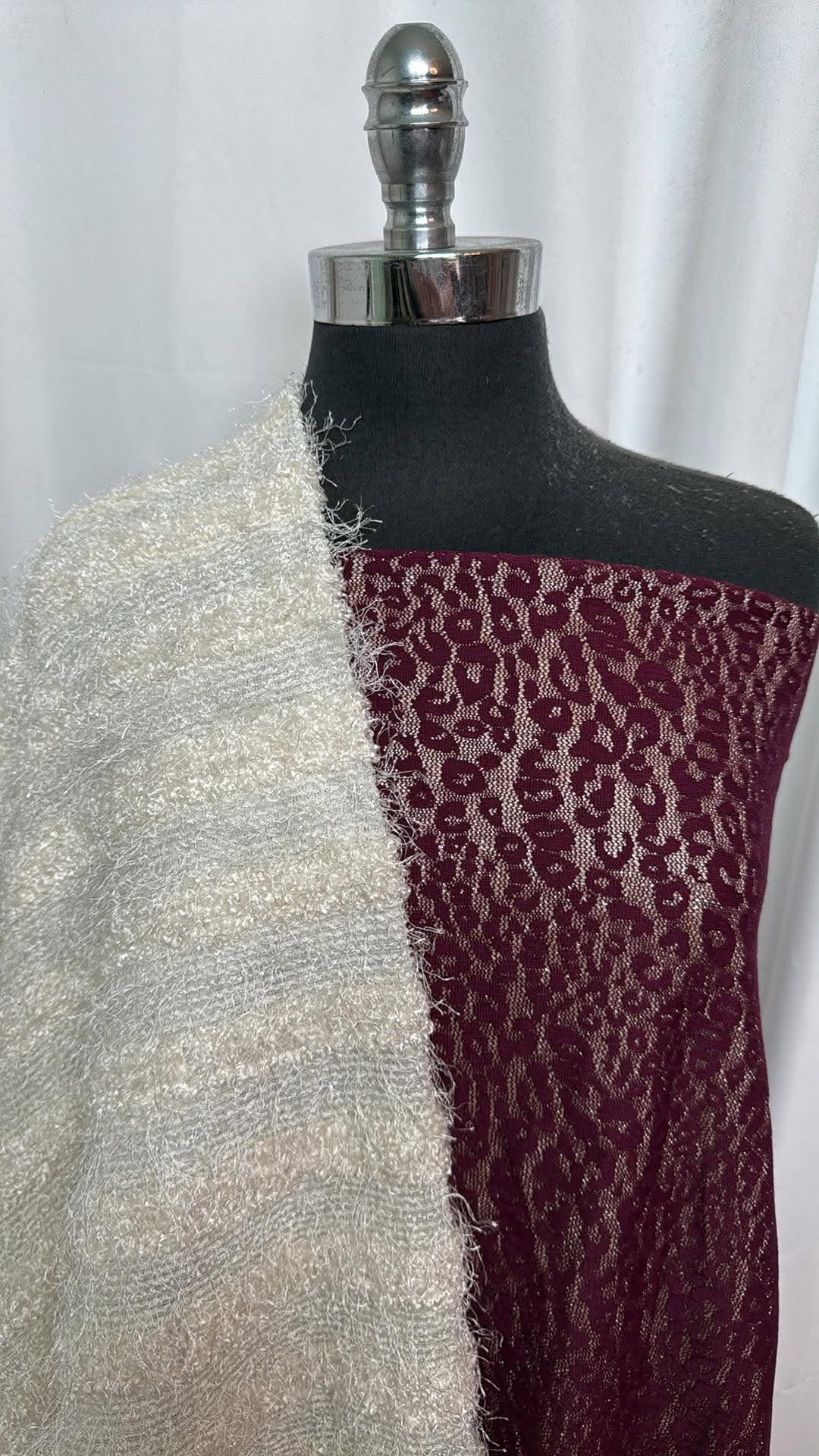 HAIRY/LACE BUNDLE : 2YD Lace Bonded to Lurex Lining & 2YD Hairy Stripe SK : A31101