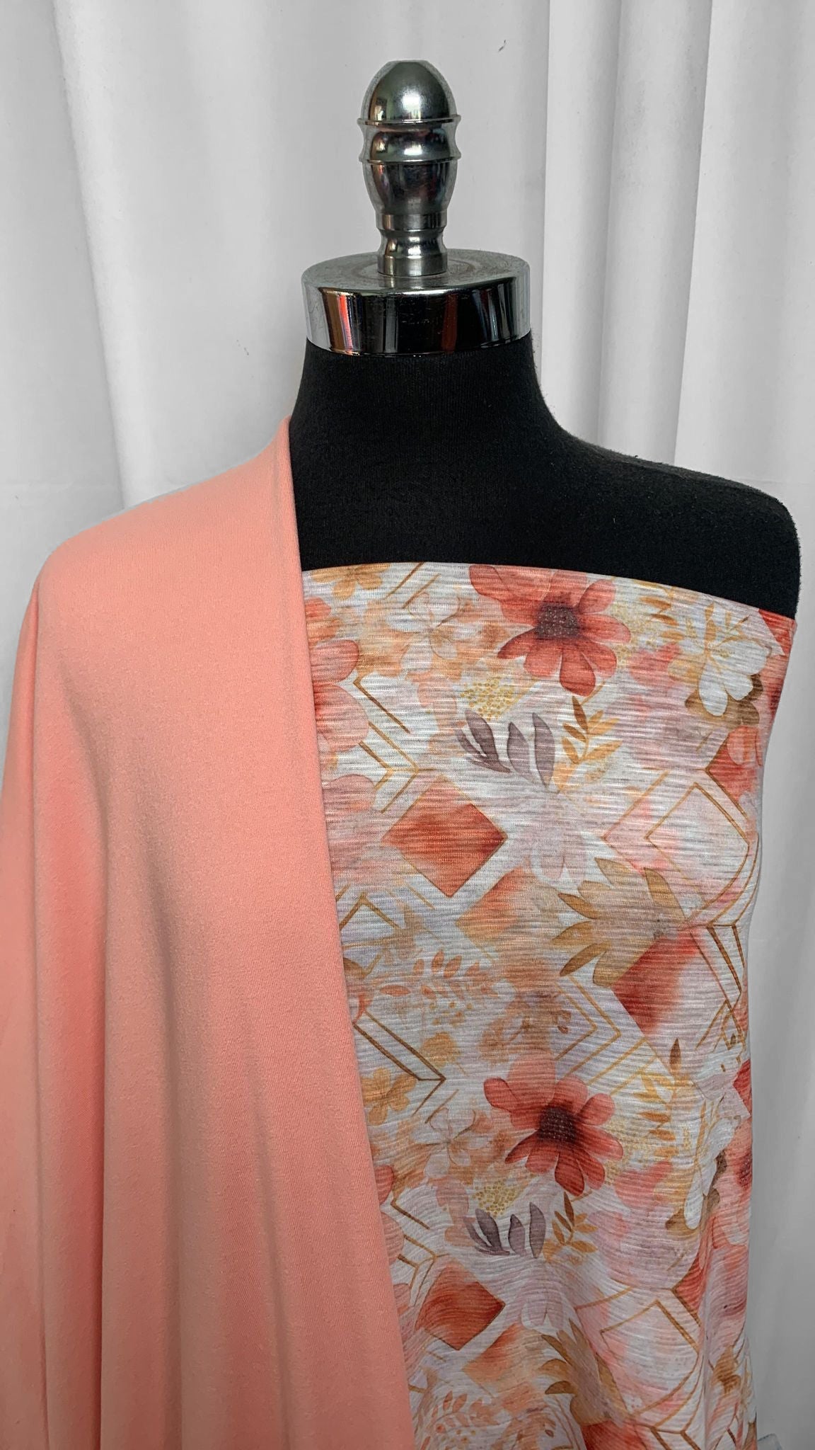 PINK/FLORAL SLUB BUNDLE : 2YD Floral PRS Slub & 2YD Pink Cotton Loop Terry : A25567