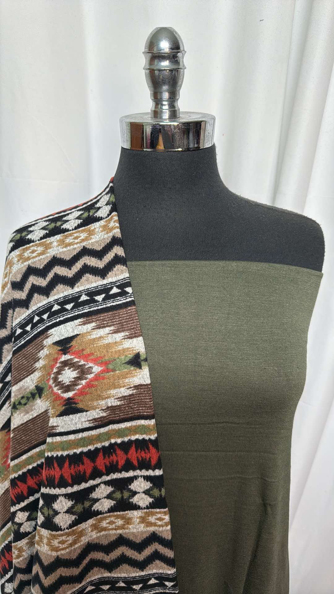 GREEN/SOUTHWEST BUNDLE : 3+YD Southwest Brushed Hacci SK & 1.5YD Green PRS FT : A27215