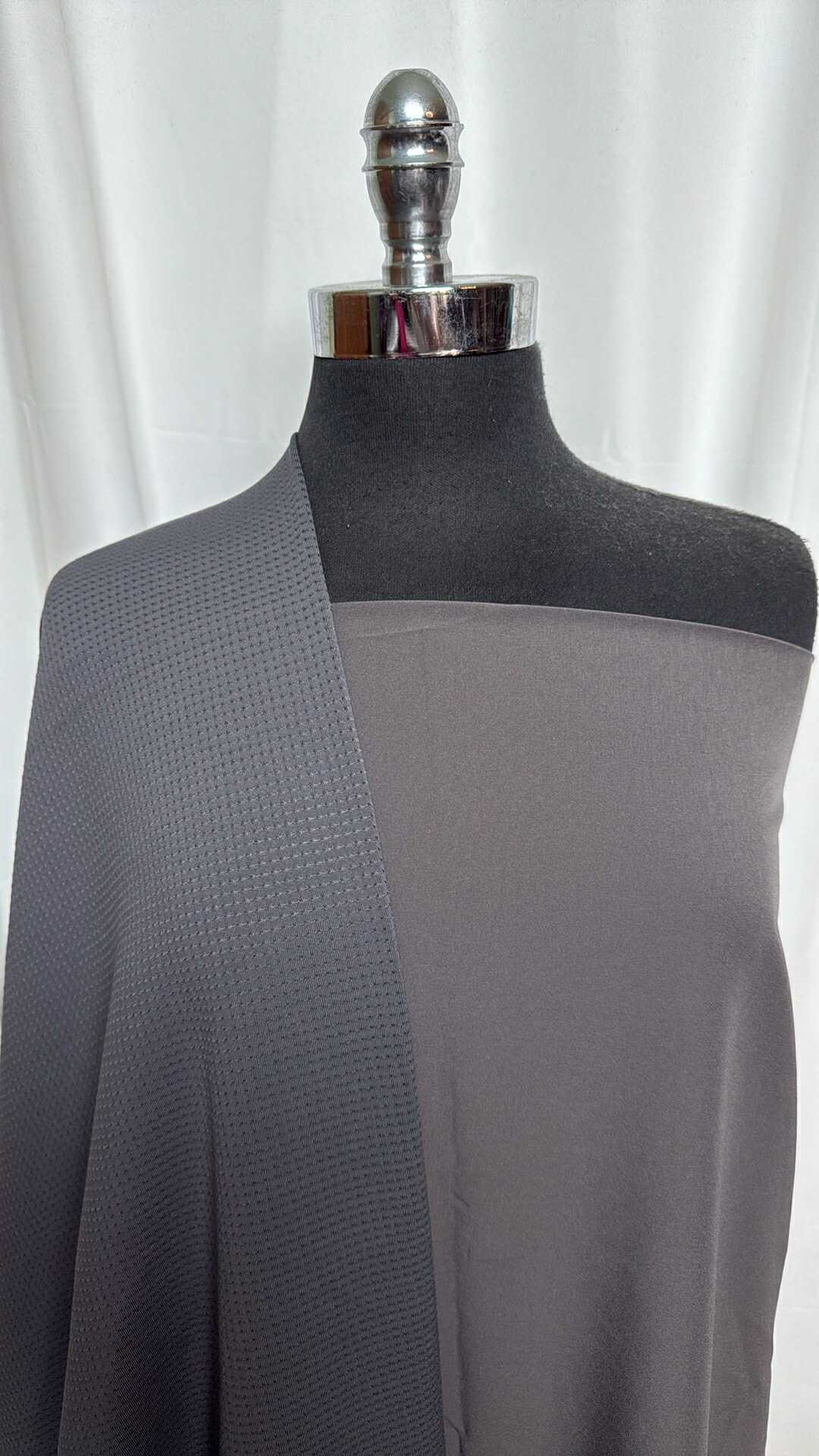 DOUBLE GREY BUNDLE : 1.5YD Grey Microfiber Stretch Woven & 2YD Grey PF Mesh : A29177