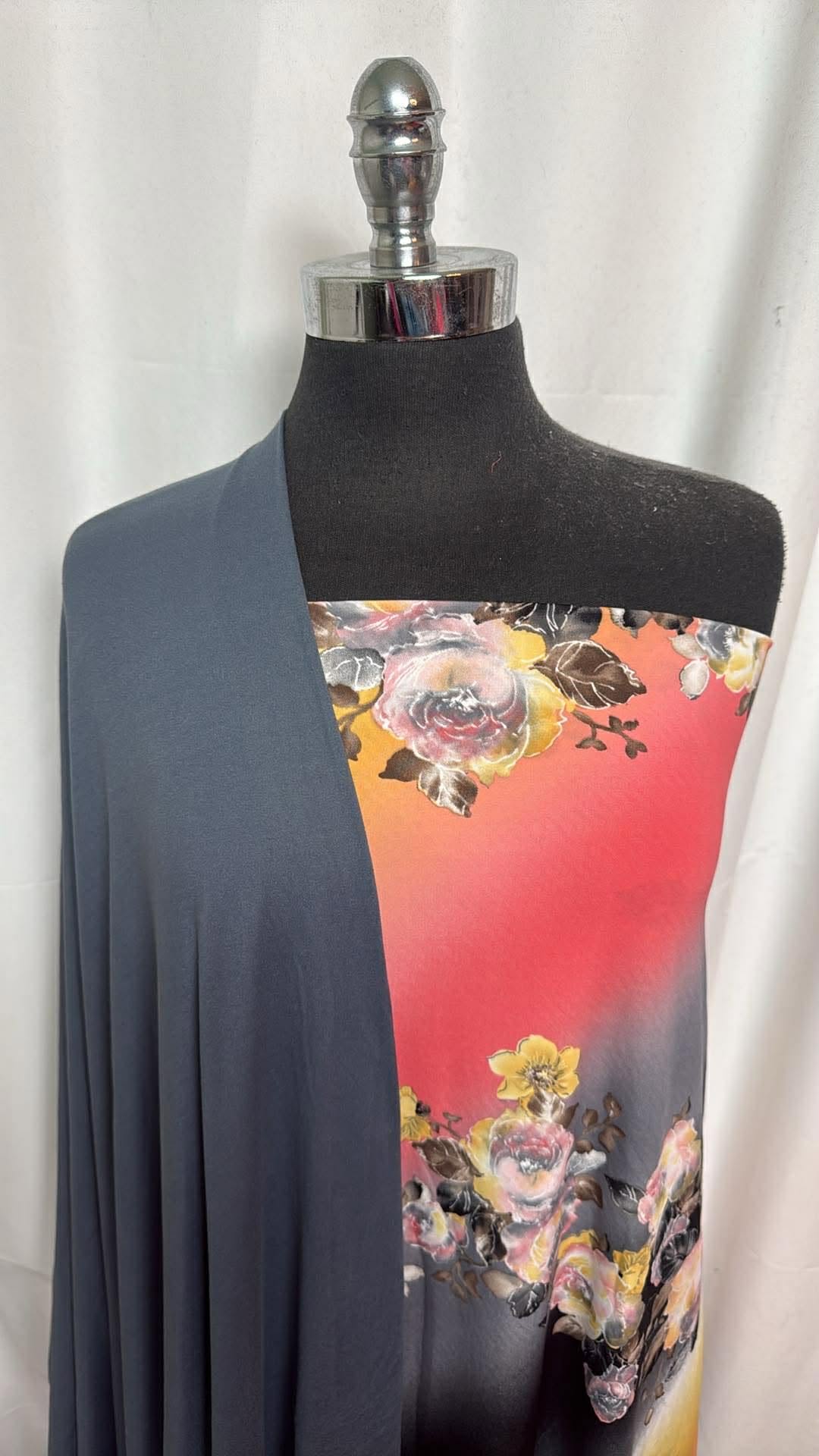 CHARCOAL/OMBRE FLORAL BUNDLE : 2YD Ombre Floral ITY & 2YD Charcoal DBP : A30263