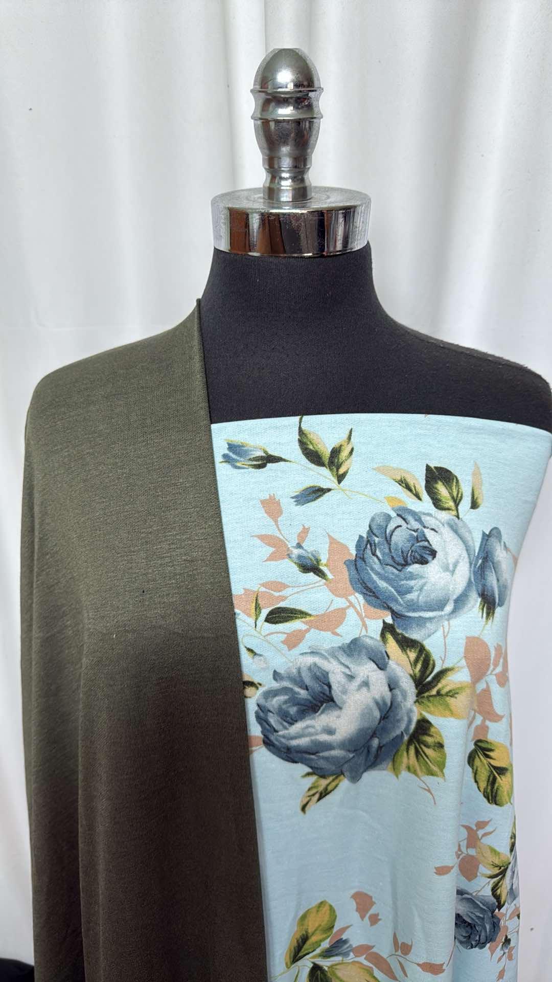 OLIVE/LIGHT BLUE FLORAL BUNDLE : 2YD Olive PRS FT & 2YD Light Blue Floral PRS FT : A26863