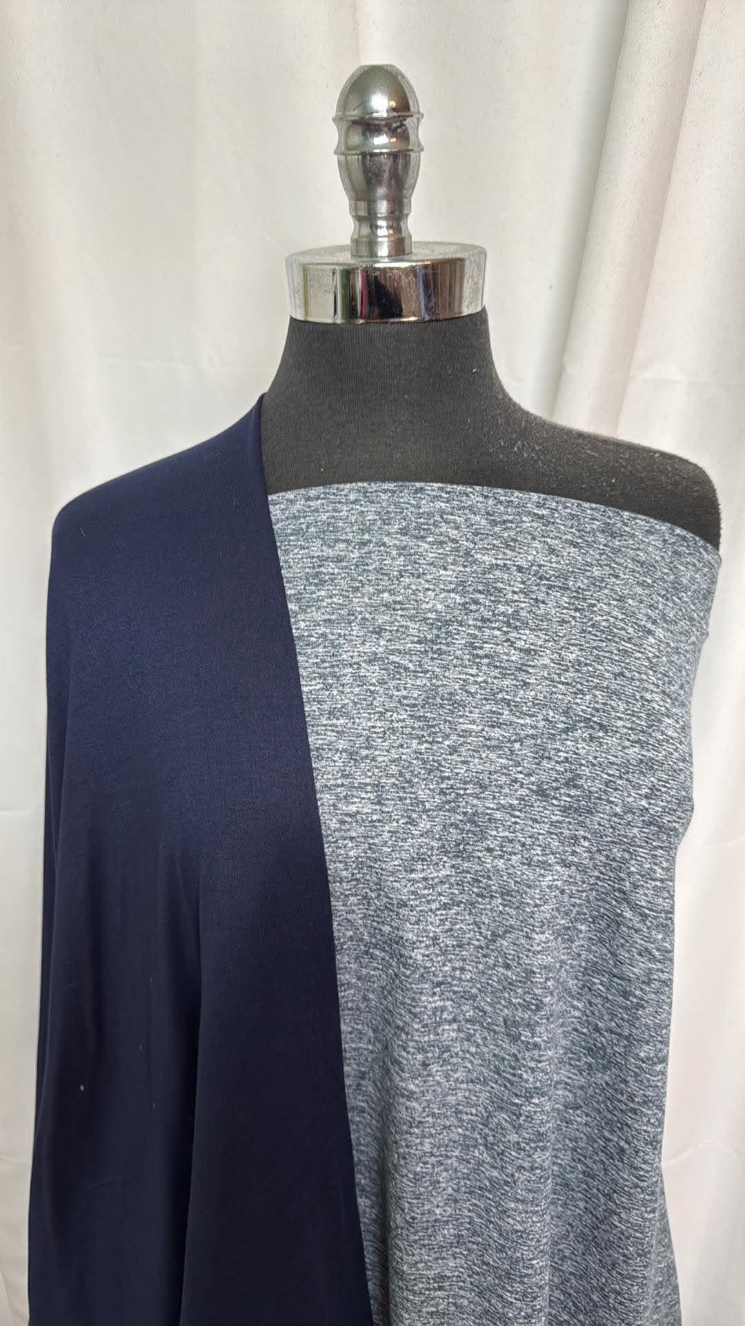 NAVY/WHITE BUNDLE : 1YD Navy/Weight Mid-Weight Peached PF & 1YD Navy DBP : A30671