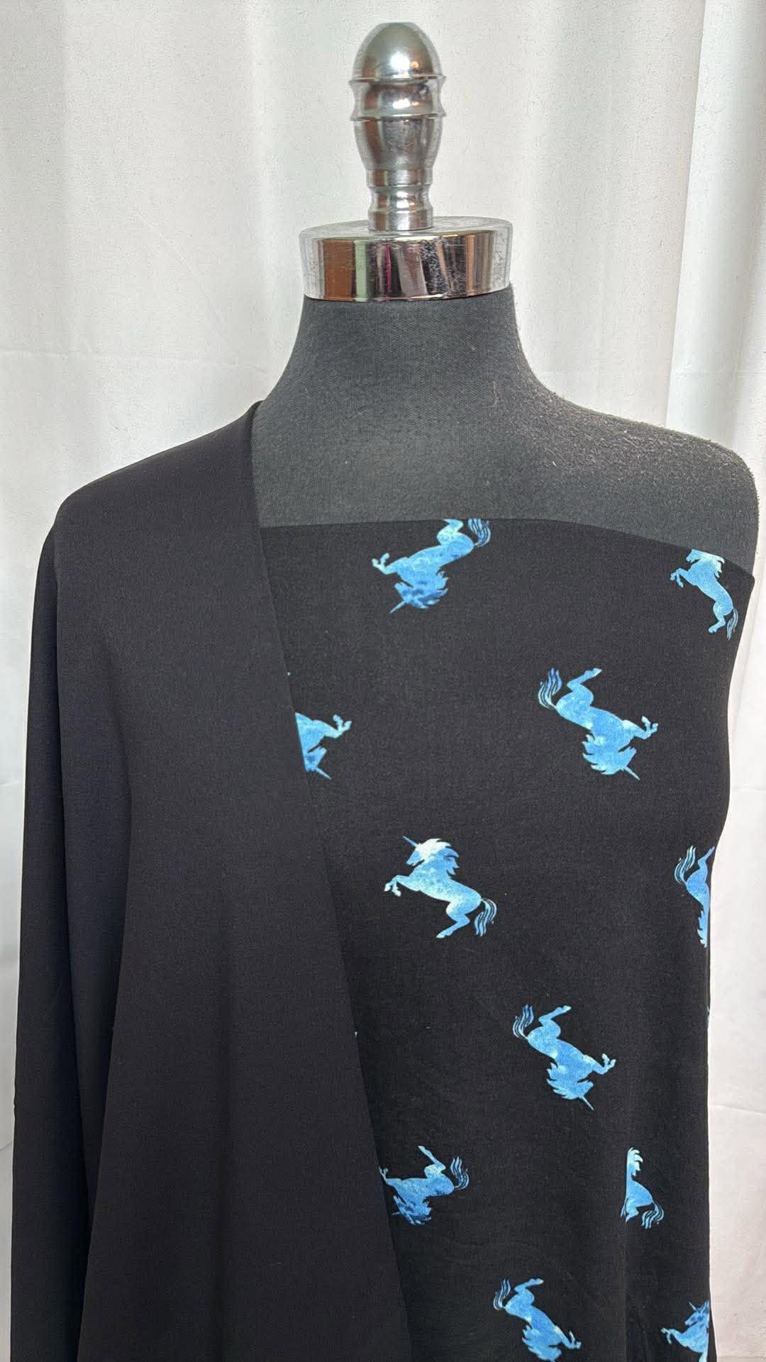 BLACK/BLUE UNICORN BUNDLE : 1YD + 10" Black/Blue Unicorn DBP & 1YD Black Supplex : A30131