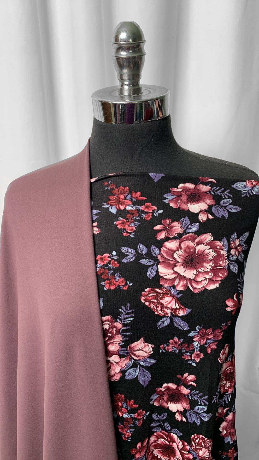 DUSTY PLUM/FLORAL BUNDLE : 2YD Dusty Plum Brushed PF & 2YD Floral R/S : A25006