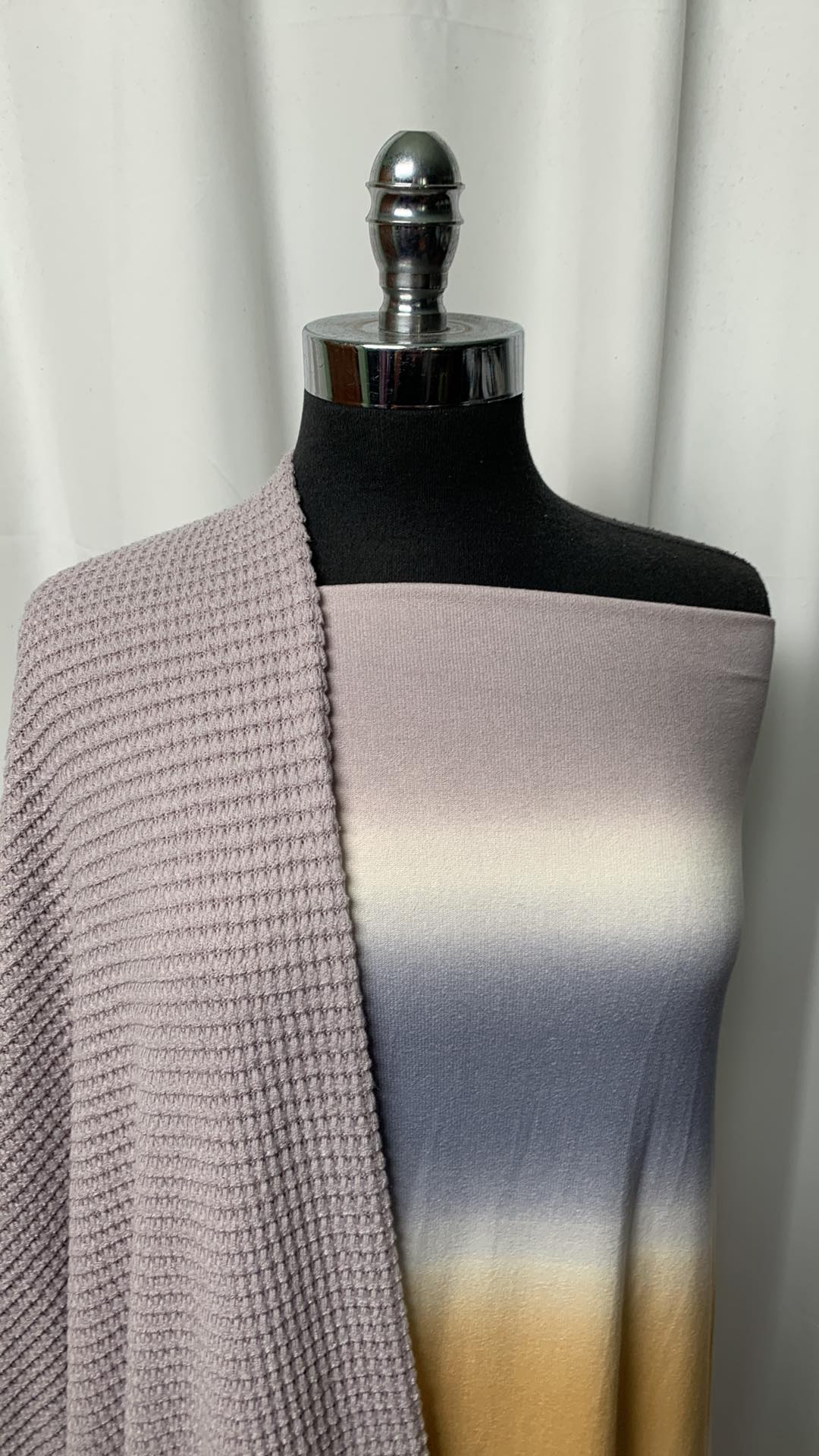 SILVER WAFFLE/STRIPE BUNDLE : 2YD Ombre Stripe Oakley SK & 2YD Silver Pucker Waffle : A1795