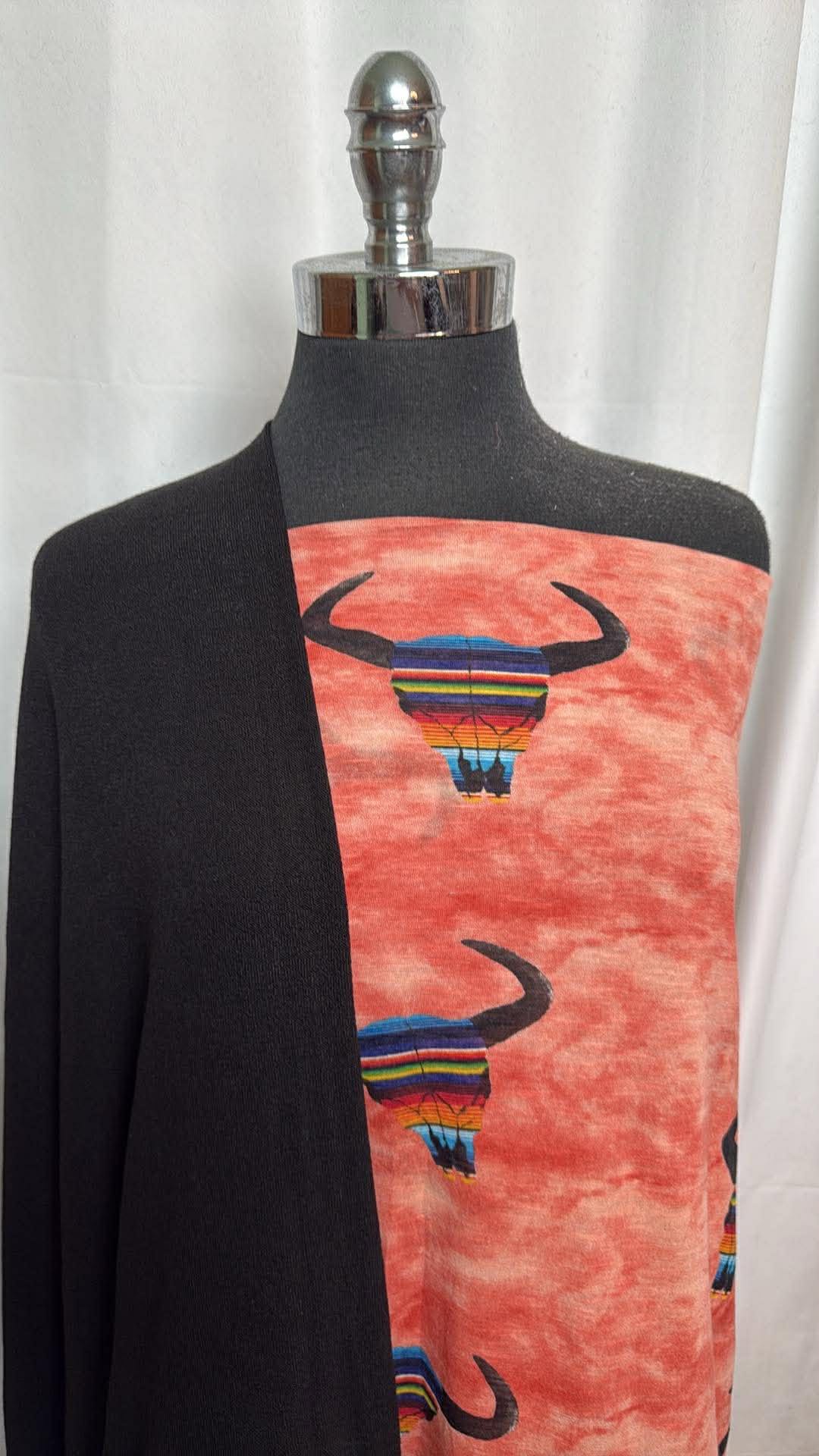 BLACK/TIE DYE BULL BUNDLE : 2YD Tie Dye Bull Light-Weight R/S & 2YD Black SK : A30133