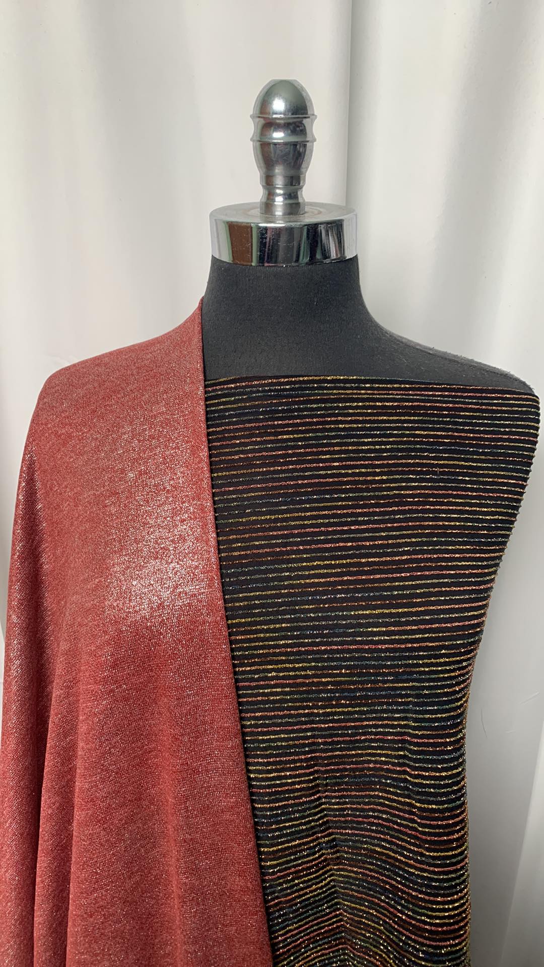FOIL/LUREX BUNDLE : 2YD Lurex Stripe P/S & 2YD Foil Hacci SK : A2104