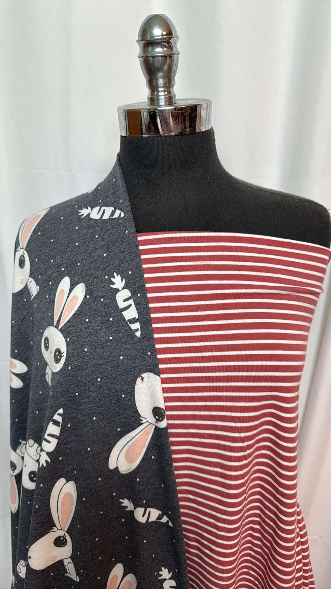 BUNNY/STRIPE BUNDLE : 2YD Bunny PRS FT & 2YD Stripe Organic C/S (72" Wide) : A27378