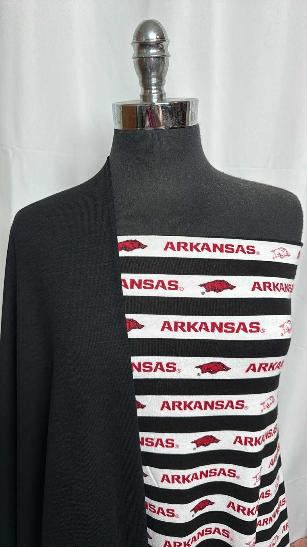 BLACK/ARKANSAS STRIPE BUNDLE : 2YD Arkansas Stripe Modal/Spandex & 2YD Black 2-Tone PF Rib : A28970