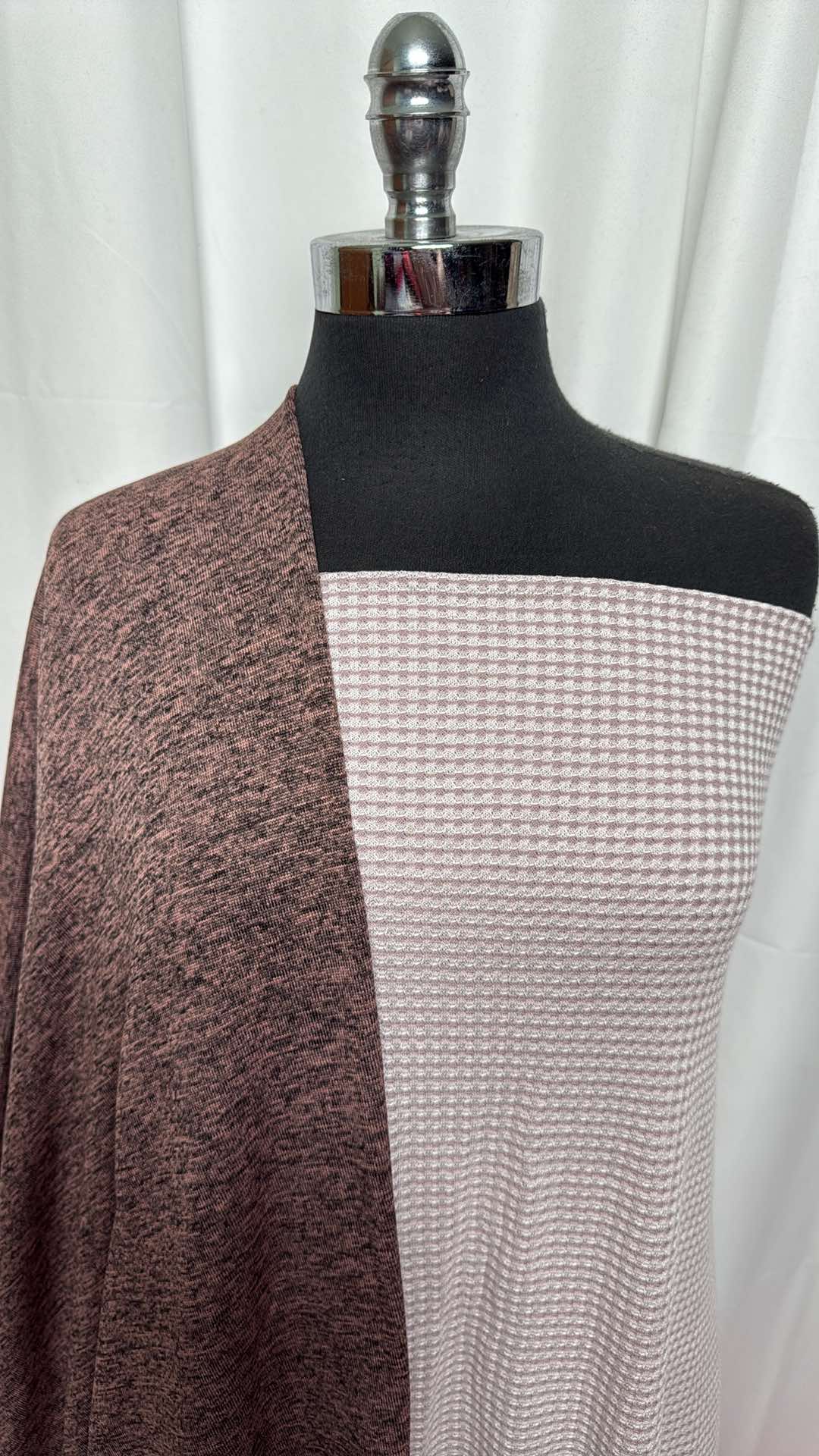 HEATHERED HACCI/WAFFLE BUNDLE : 1.5YD Waffle Knit & 2YD Heathered Poly Brushed-Back Hacci SK : A27327