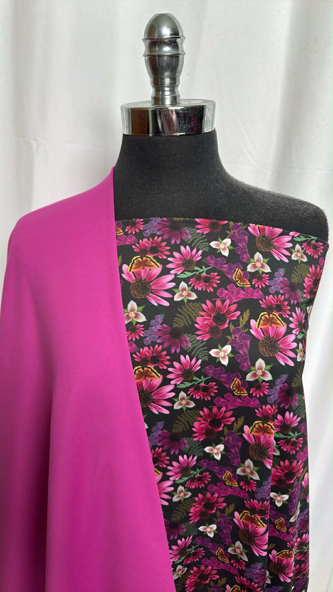 ORCHID/BUTTERFLY BUNDLE : 2YD Floral/Butterfly N/S Swim & 1.5YD Orchid Peached PF : A29681