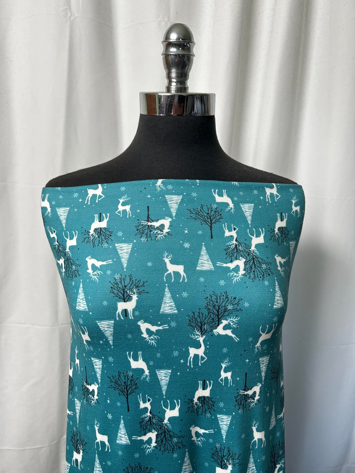 Teal Wonderland - Double Brushed Polyester - 2 Yard Cut