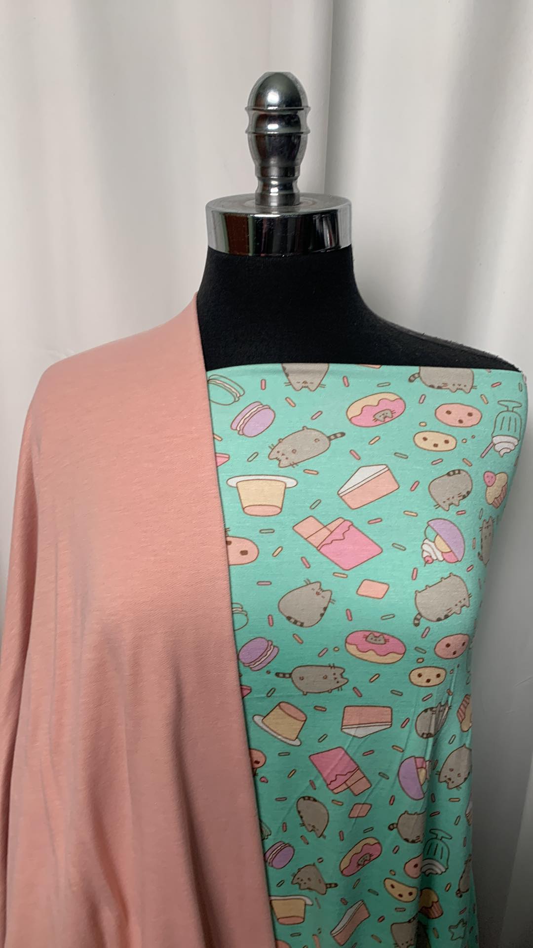 BLUSH/PUSHEEN CAT BUNDLE : 2YD Blush PRS FT & 2YD Pusheen Cat Modal/Spandex : A2105