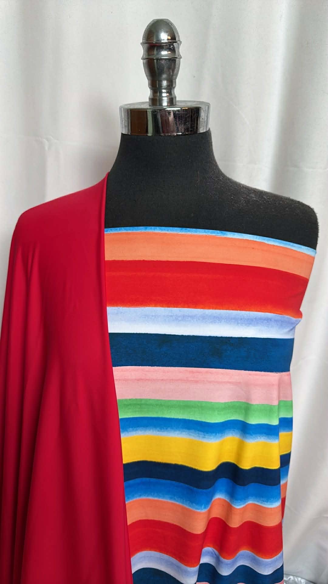 RED/MULTI STRIPE BUNDLE : 2YD Multi Stripe N/S & 2YD Red N/S : A29935