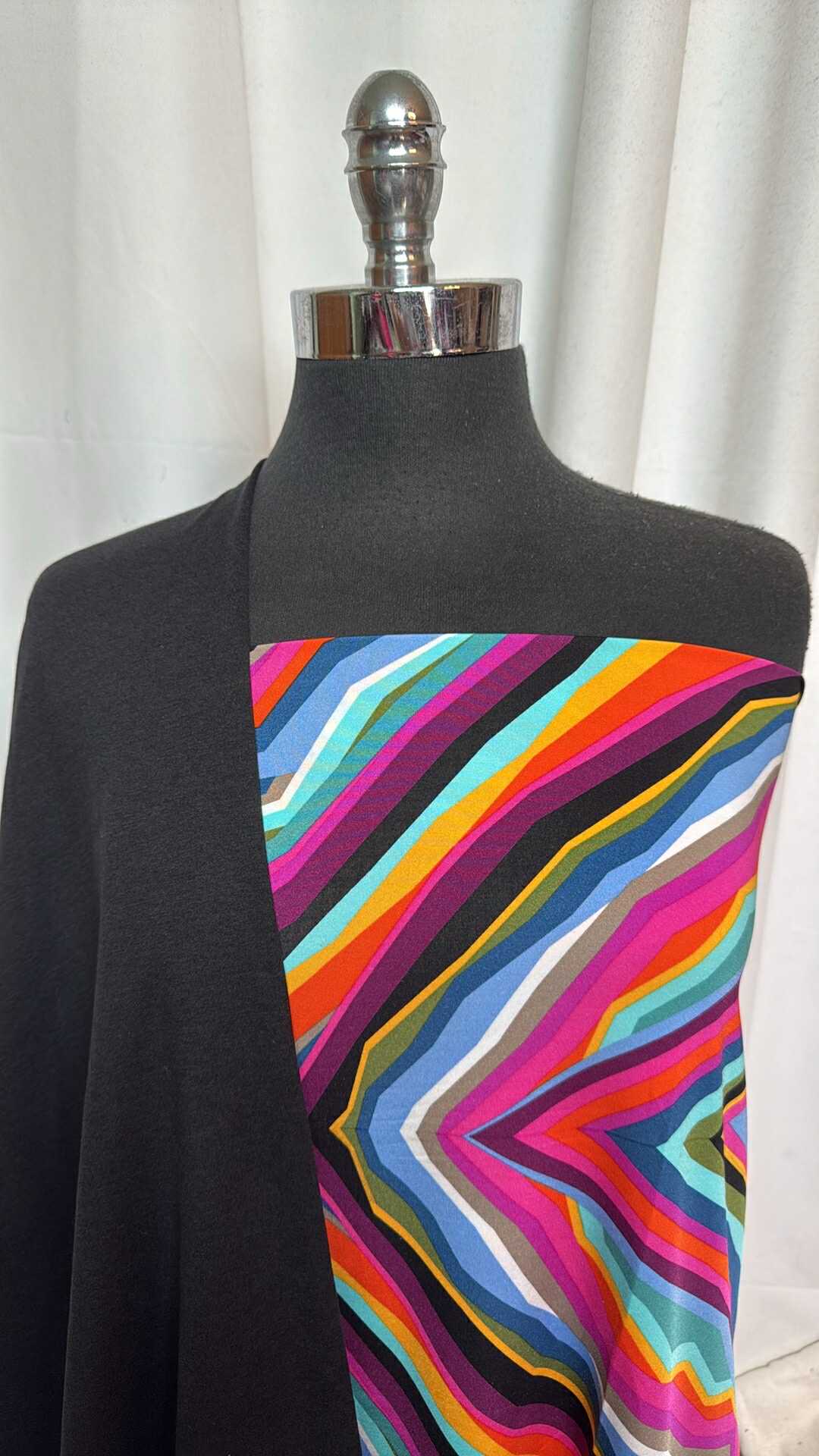 BLACK/ABSTRACT BUNDLE : 1YD Black 2-Tone Peached PF & 1.5YD Abstract N/S : A28845