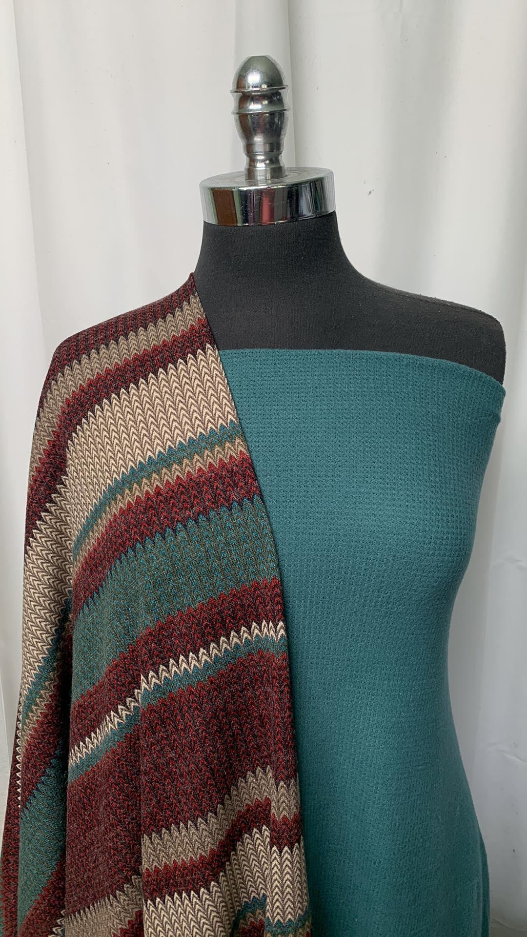 STRIPE SWEATER BUNDLE : 2YD "Stripe" Hacci SK & 2YD Teal Brushed Thermal : A1592